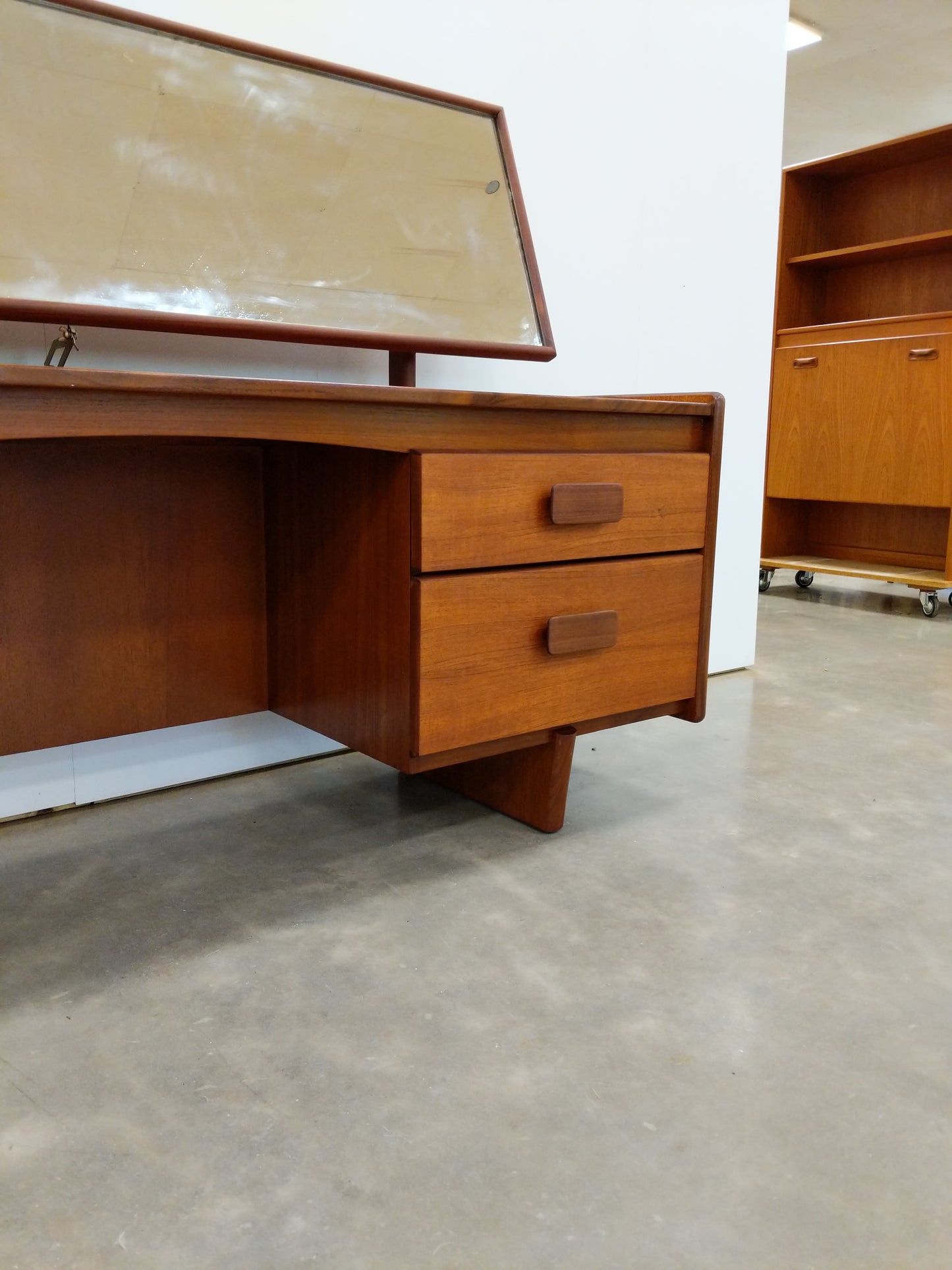 Vintage Mid Century Modern Teak Desk / Dressing Table by White and Newton