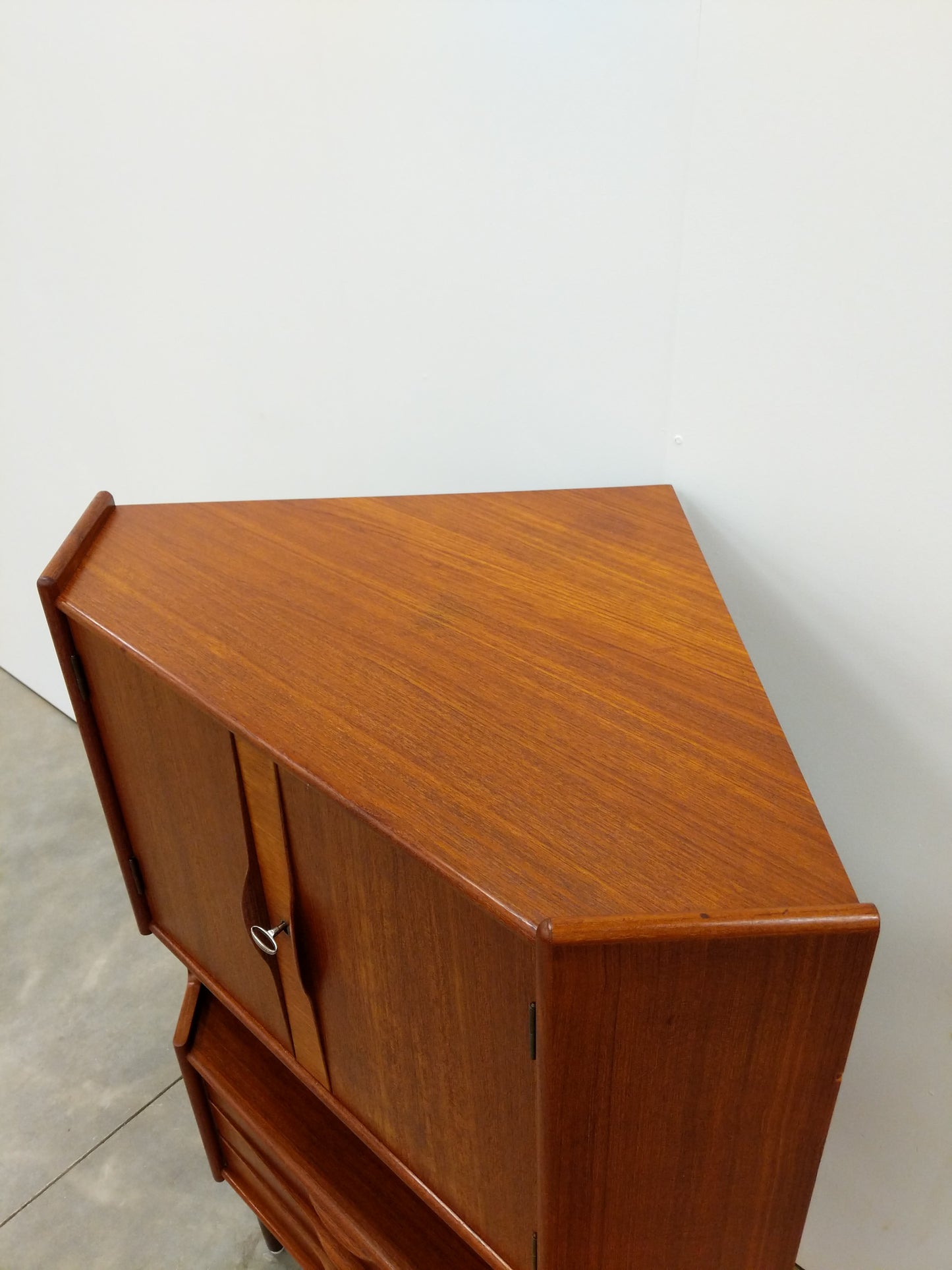Vintage Danish Modern Teak Corner Cabinet by Gunni Omann