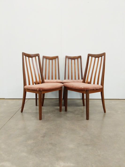 Set of 4 Vintage Mid Century Modern Dining Chairs by G Plan