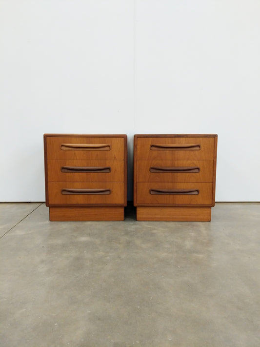Pair of Vintage Mid Century Modern Teak Nightstands by G Plan