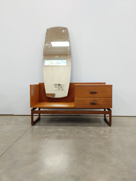 Vintage Mid Century Modern Teak Chest with Mirror by G Plan