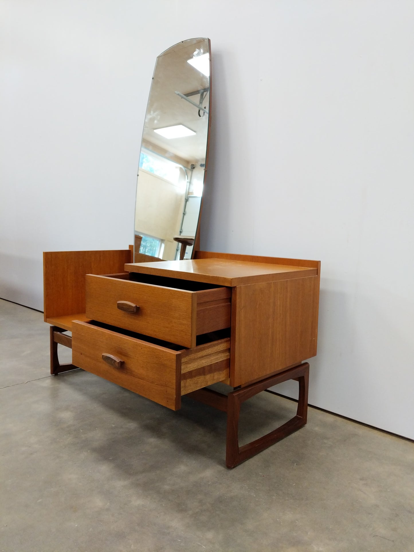 Vintage Mid Century Modern Teak Chest with Mirror by G Plan
