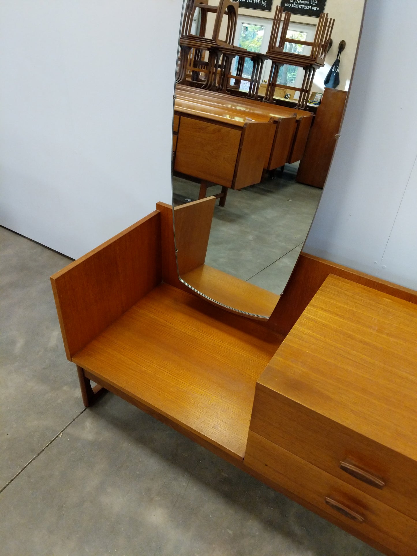 Vintage Mid Century Modern Teak Chest with Mirror by G Plan