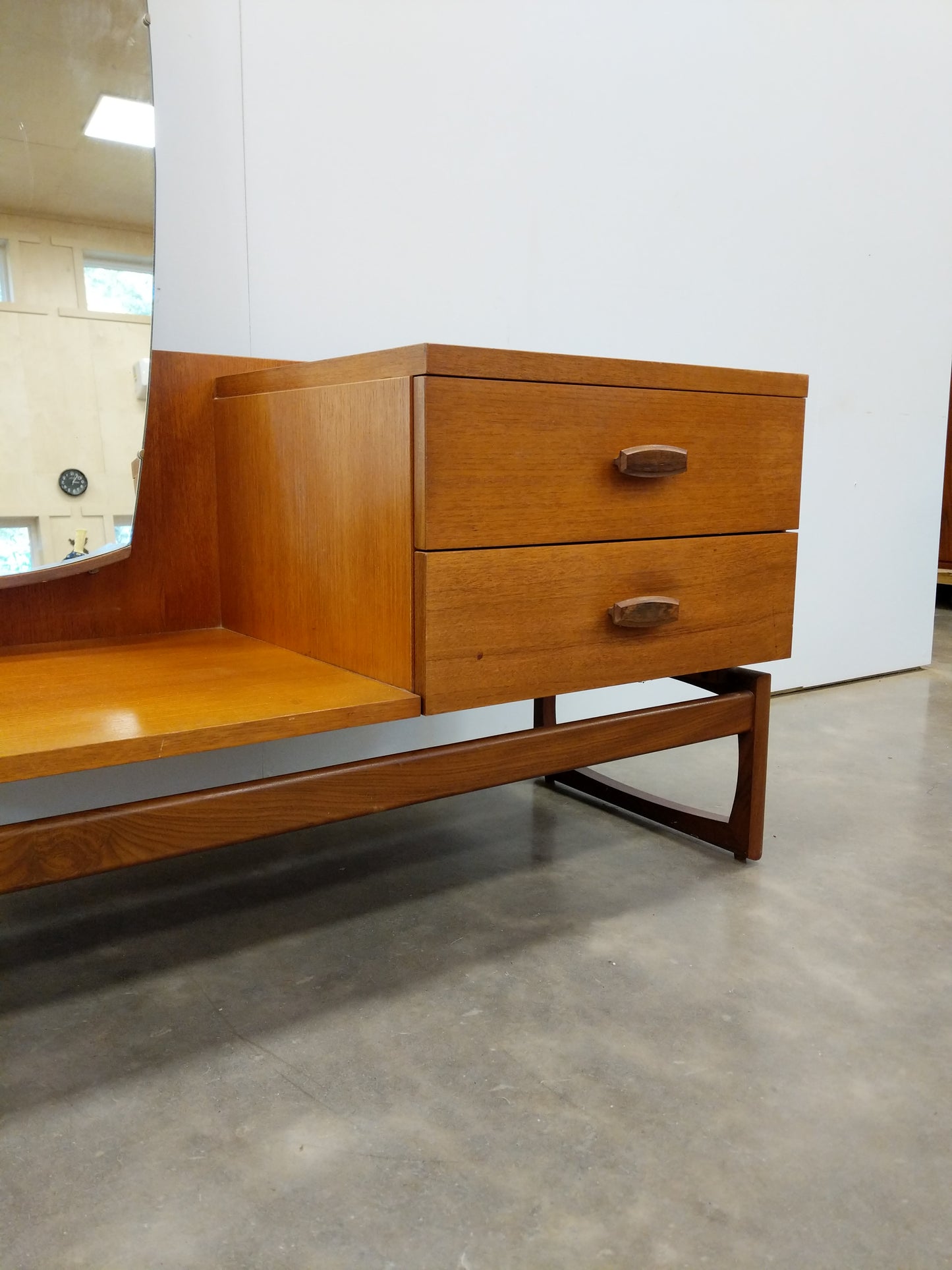 Vintage Mid Century Modern Teak Chest with Mirror by G Plan