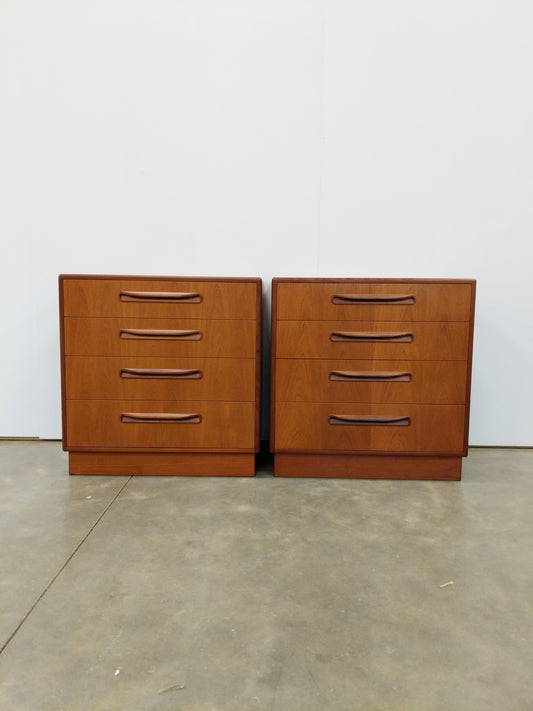 Pair of Vintage Mid Century Modern Teak Low Dressers by G Plan