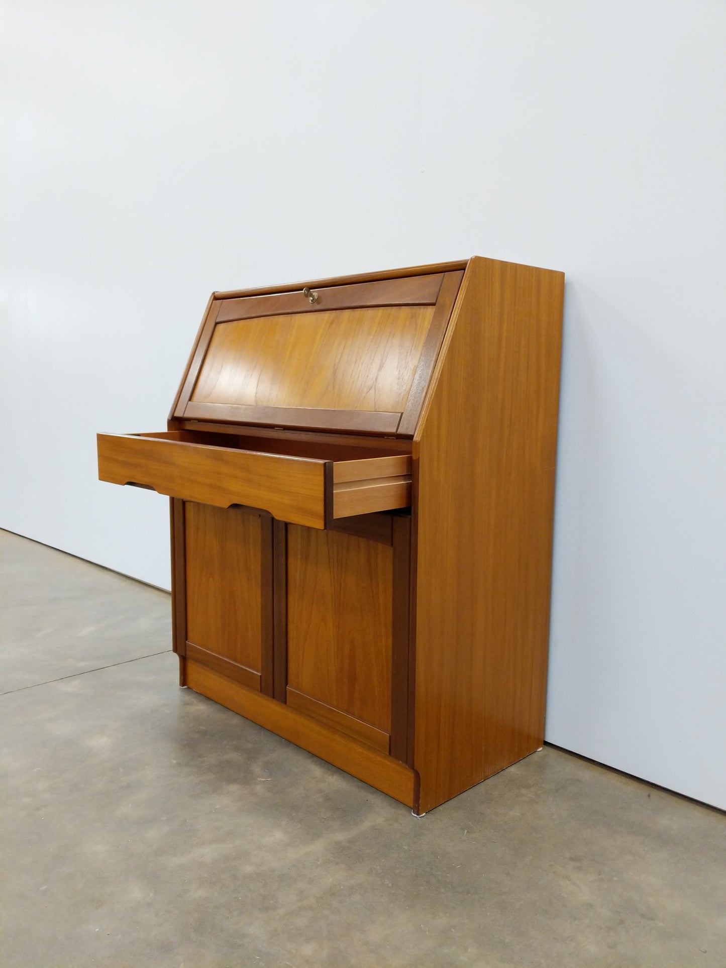Vintage Mid Century Modern Teak Secretary Desk by Jentique