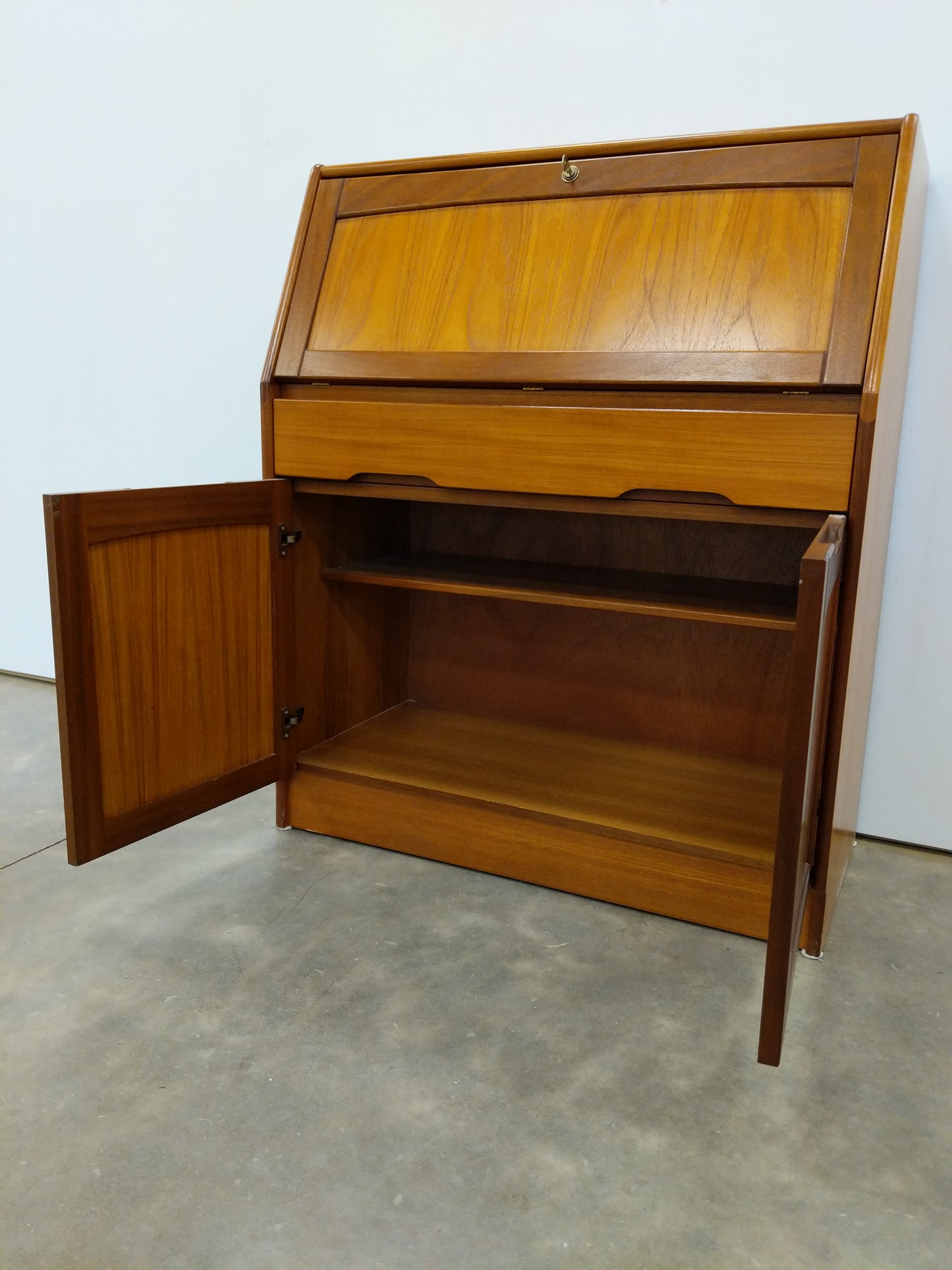 Vintage Mid Century Modern Teak Secretary Desk by Jentique
