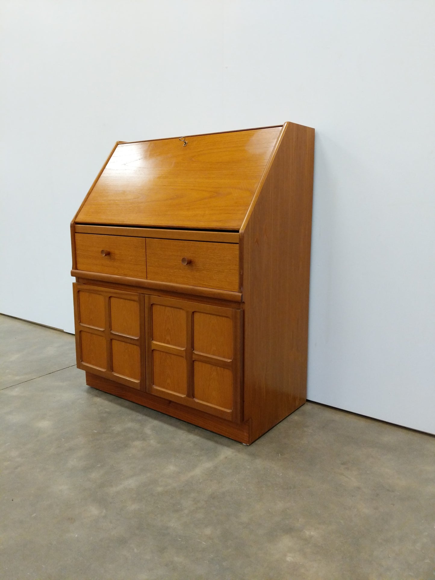 Vintage Mid Century Modern Teak Secretary Desk by Nathan