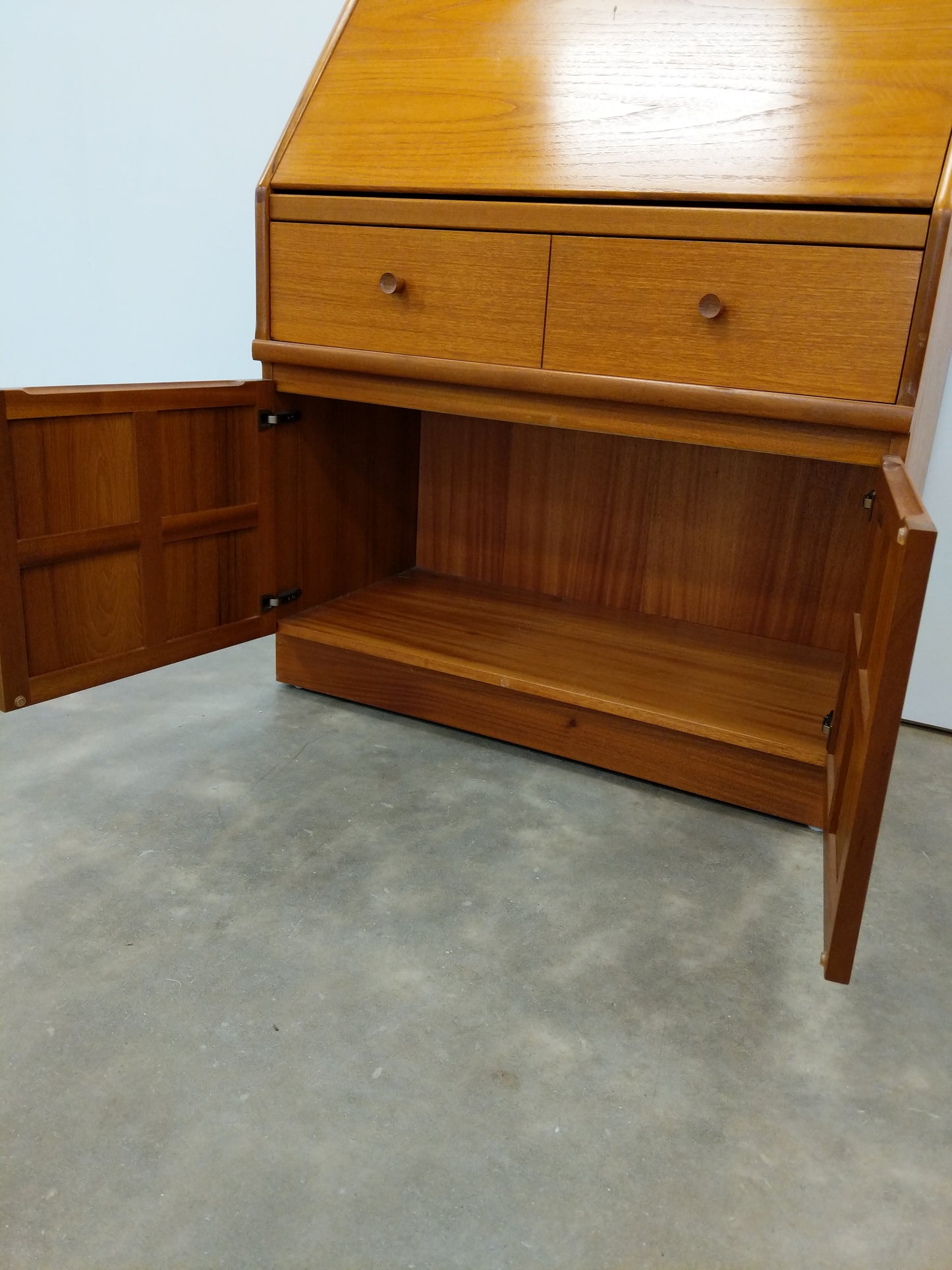 Vintage Mid Century Modern Teak Secretary Desk by Nathan