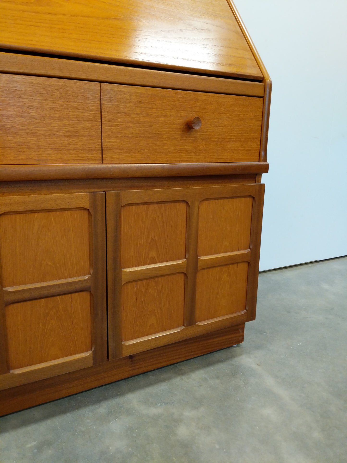 Vintage Mid Century Modern Teak Secretary Desk by Nathan