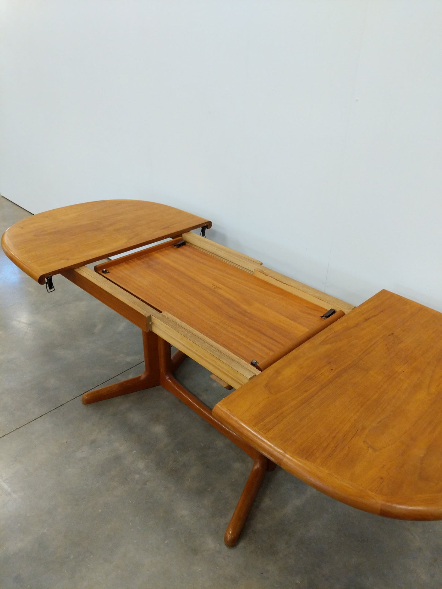 Vintage Danish Modern Teak Extendable Dining Table by E. Valentinsen