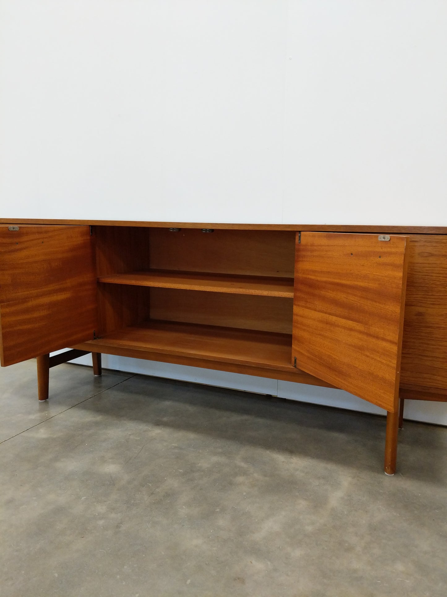 Vintage Mid Century Modern Teak Credenza by Avalon