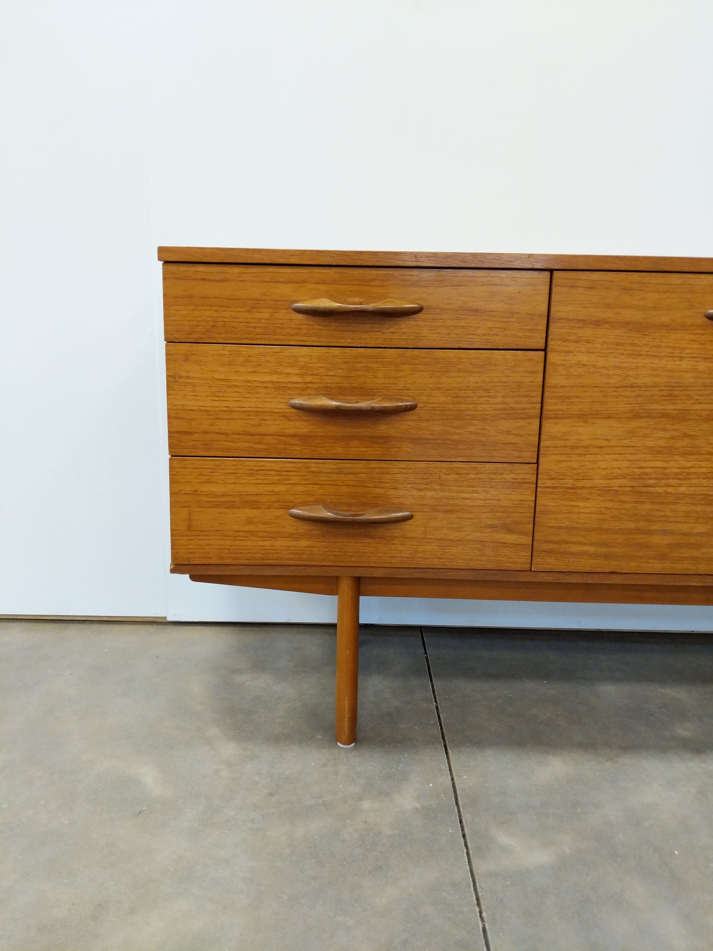 Vintage Mid Century Modern Teak Credenza by Avalon
