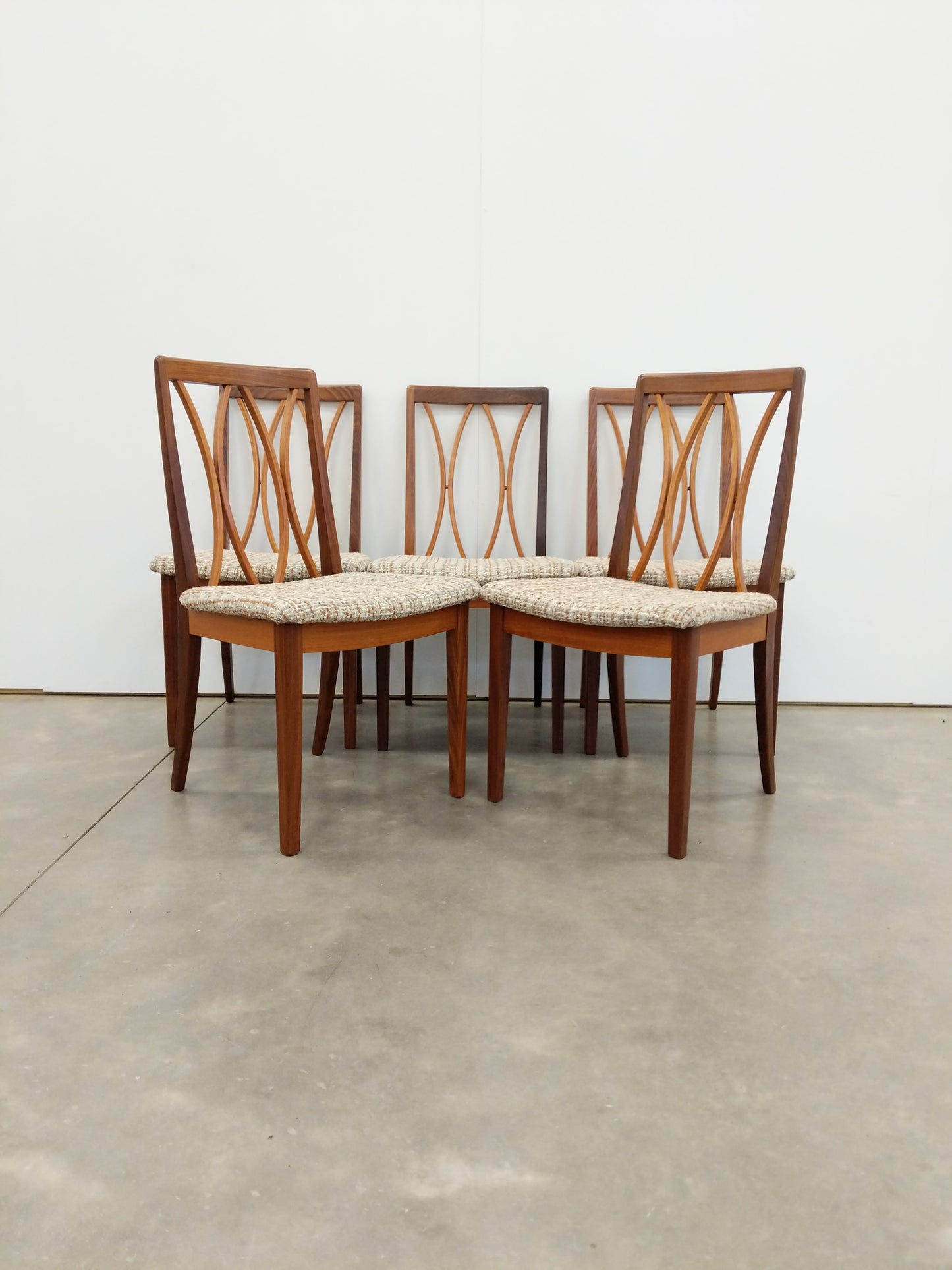 Set of 5 Vintage Mid Century Modern Dining Chairs by G Plan