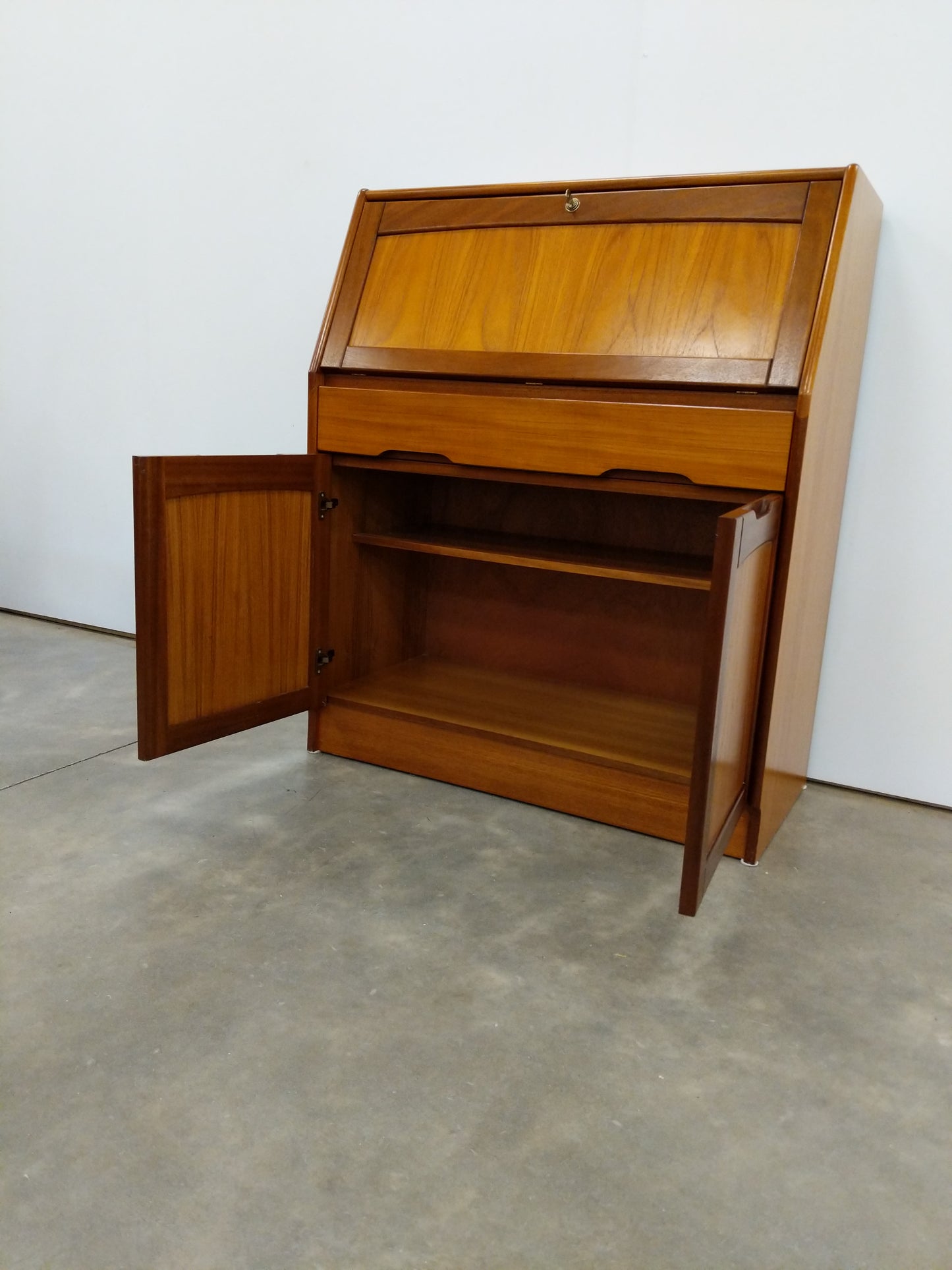 Vintage Mid Century Modern Teak Secretary Desk by Jentique