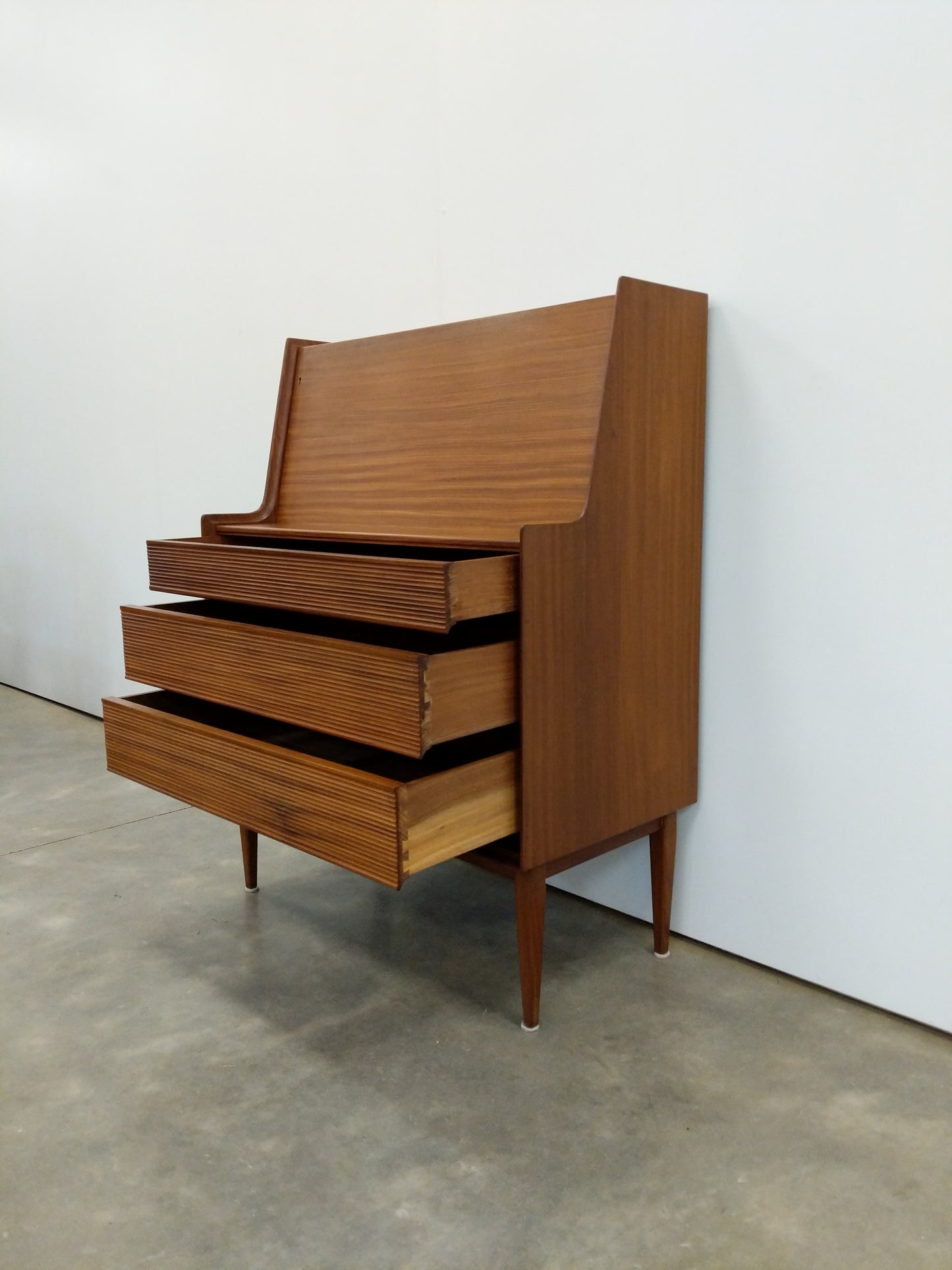 Vintage Mid Century Modern Teak Secretary Desk by Richard Hornby