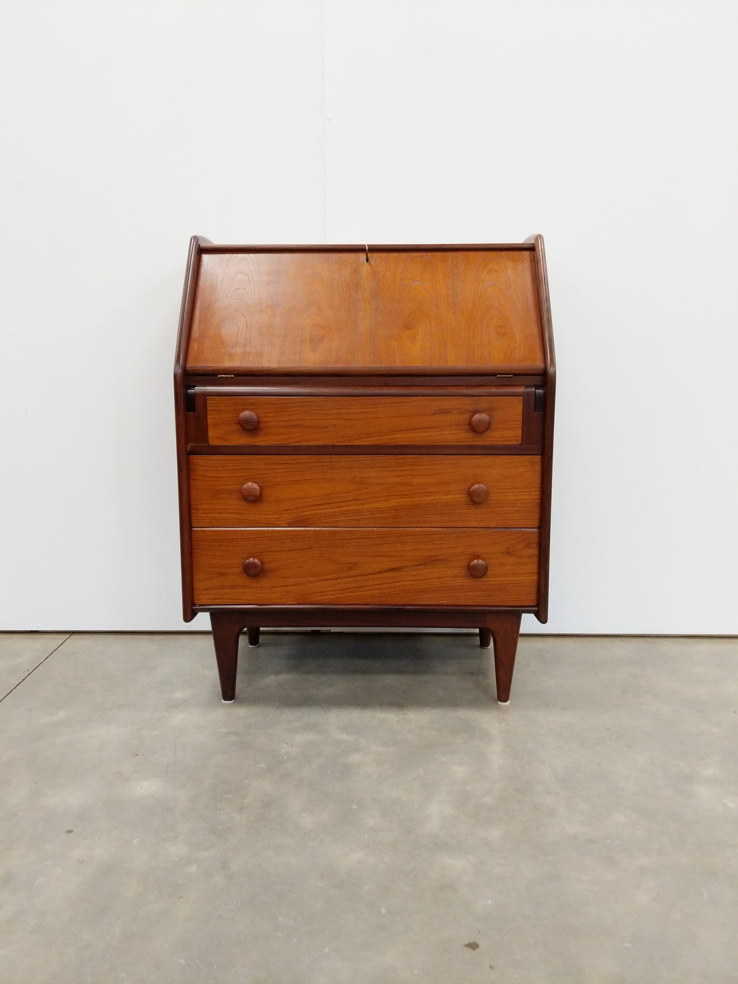 RESERVED - Vintage Mid Century Modern Teak Secretary Desk by A. Younger