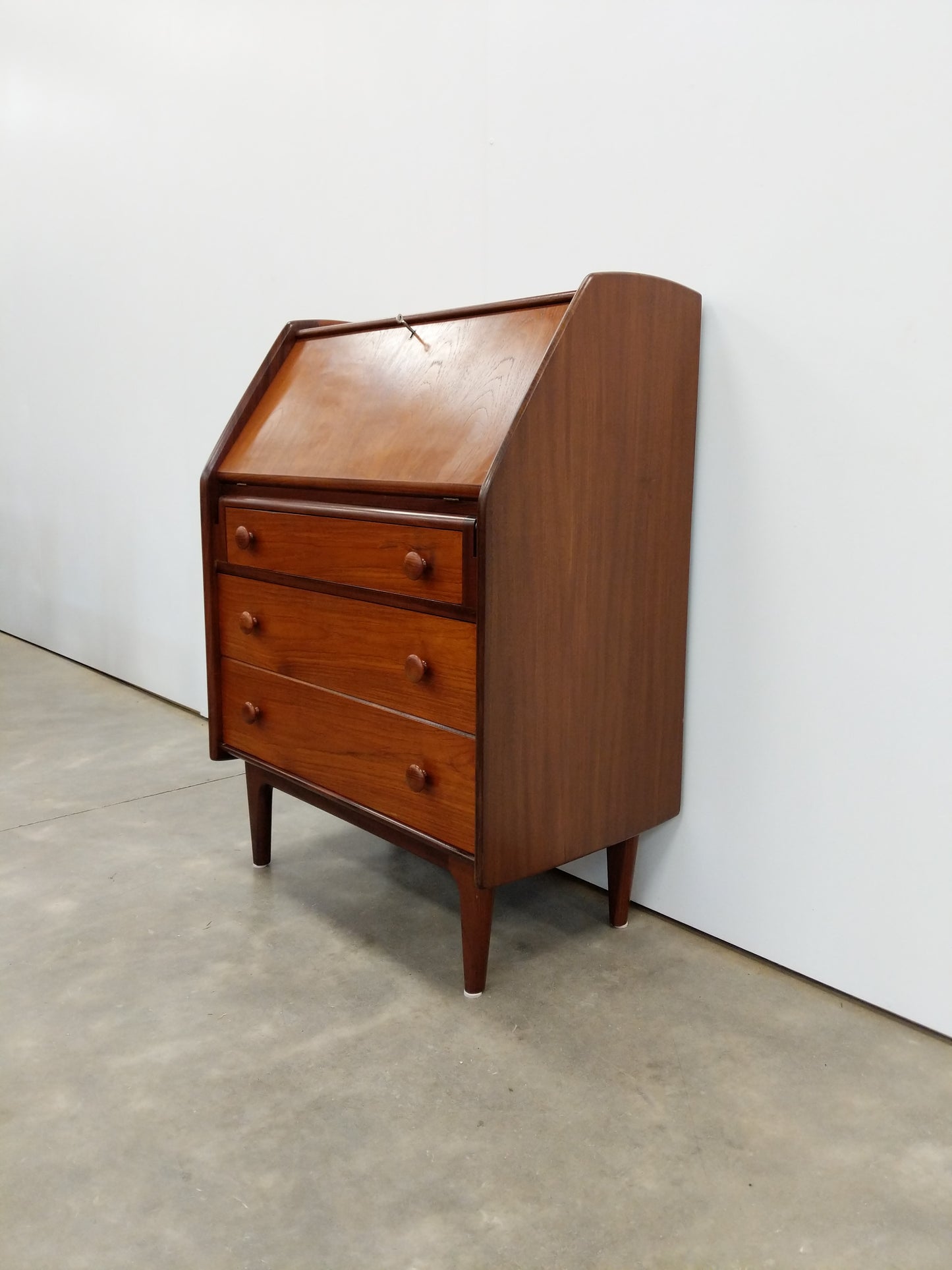 RESERVED - Vintage Mid Century Modern Teak Secretary Desk by A. Younger