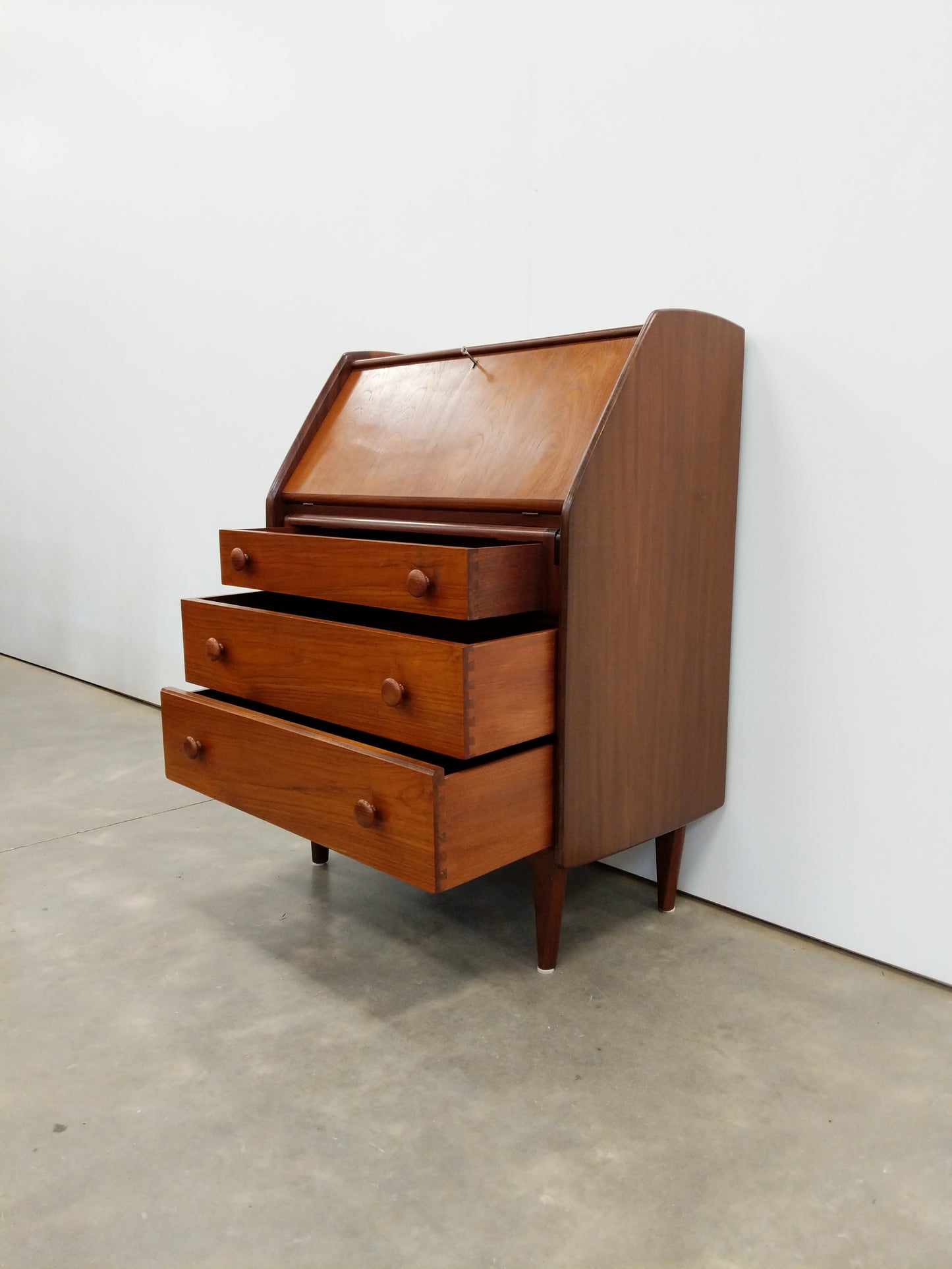 RESERVED - Vintage Mid Century Modern Teak Secretary Desk by A. Younger