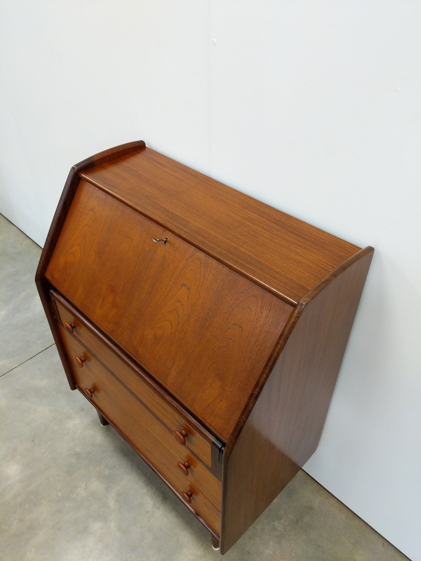 RESERVED - Vintage Mid Century Modern Teak Secretary Desk by A. Younger