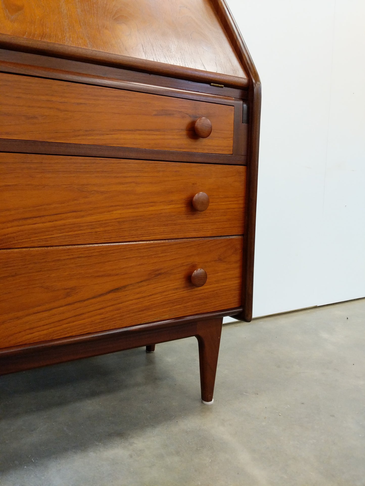RESERVED - Vintage Mid Century Modern Teak Secretary Desk by A. Younger