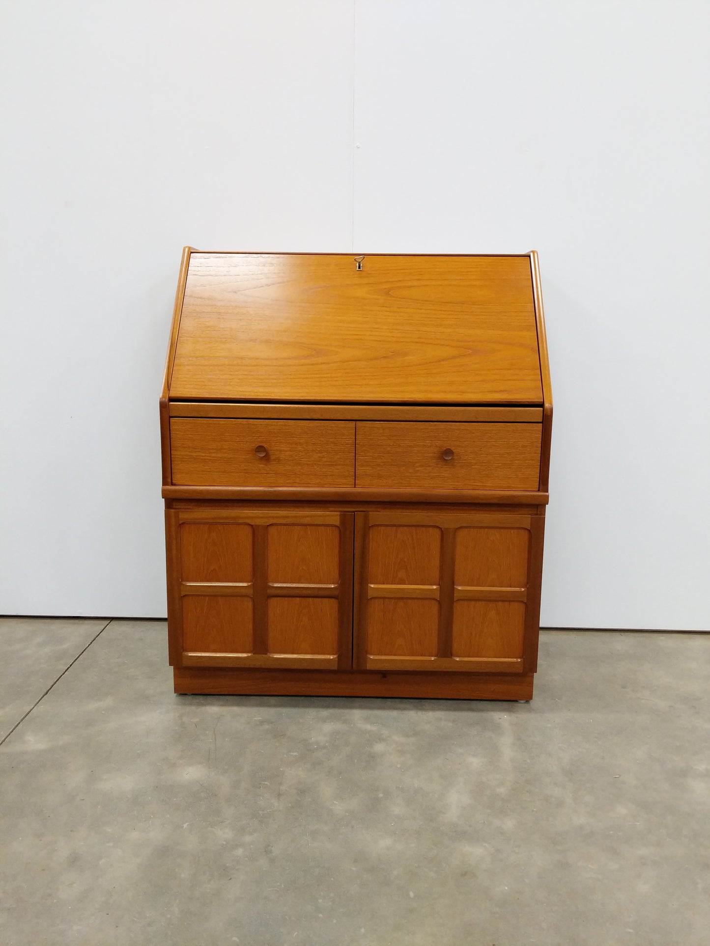 Vintage Mid Century Modern Teak Secretary Desk by Nathan