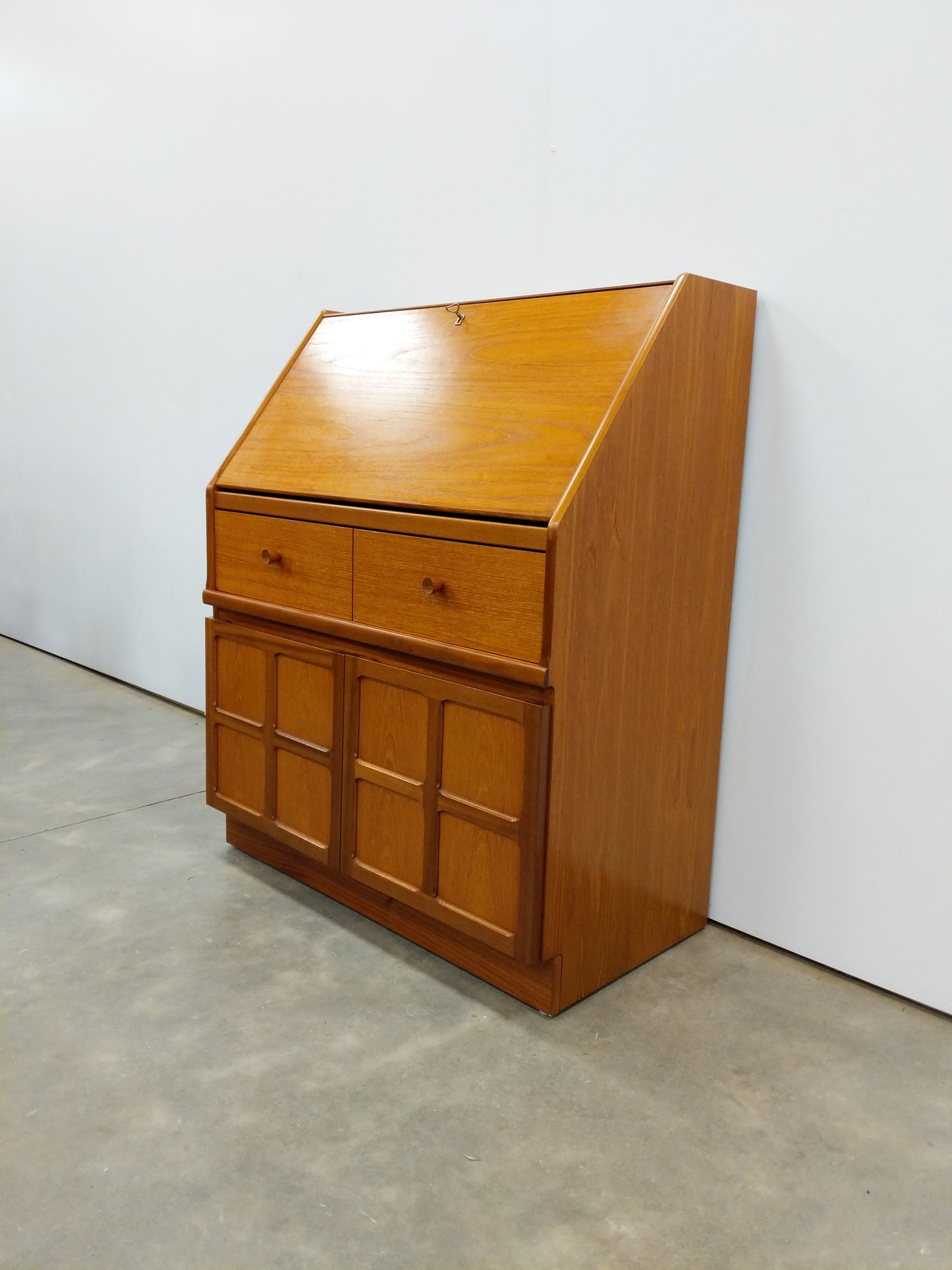Vintage Mid Century Modern Teak Secretary Desk by Nathan