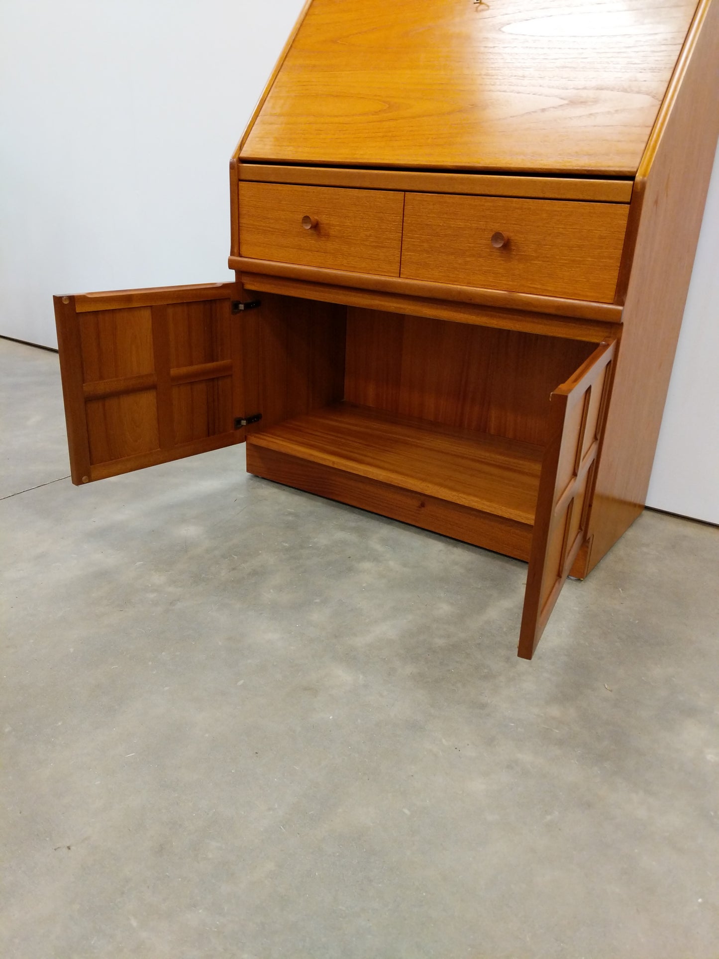 Vintage Mid Century Modern Teak Secretary Desk by Nathan