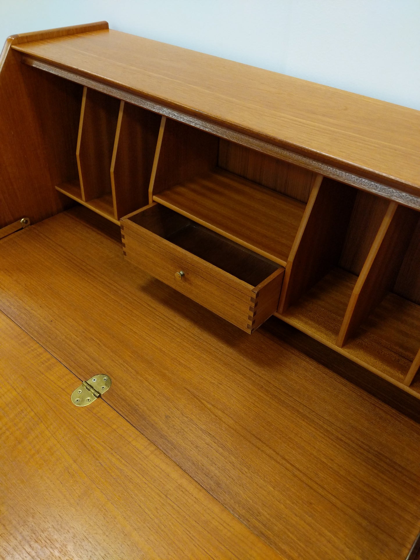 Vintage Mid Century Modern Teak Secretary Desk by Nathan