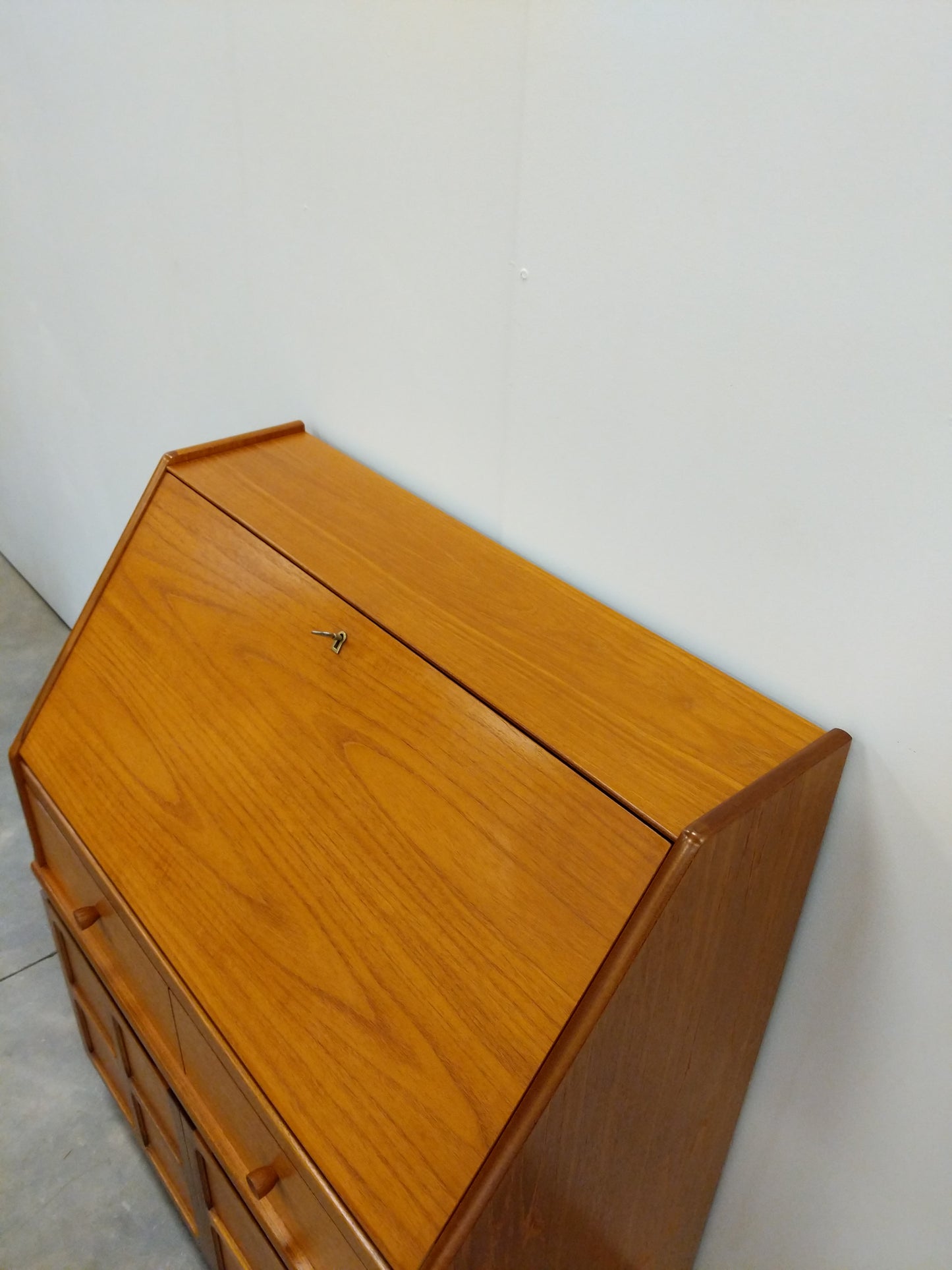Vintage Mid Century Modern Teak Secretary Desk by Nathan
