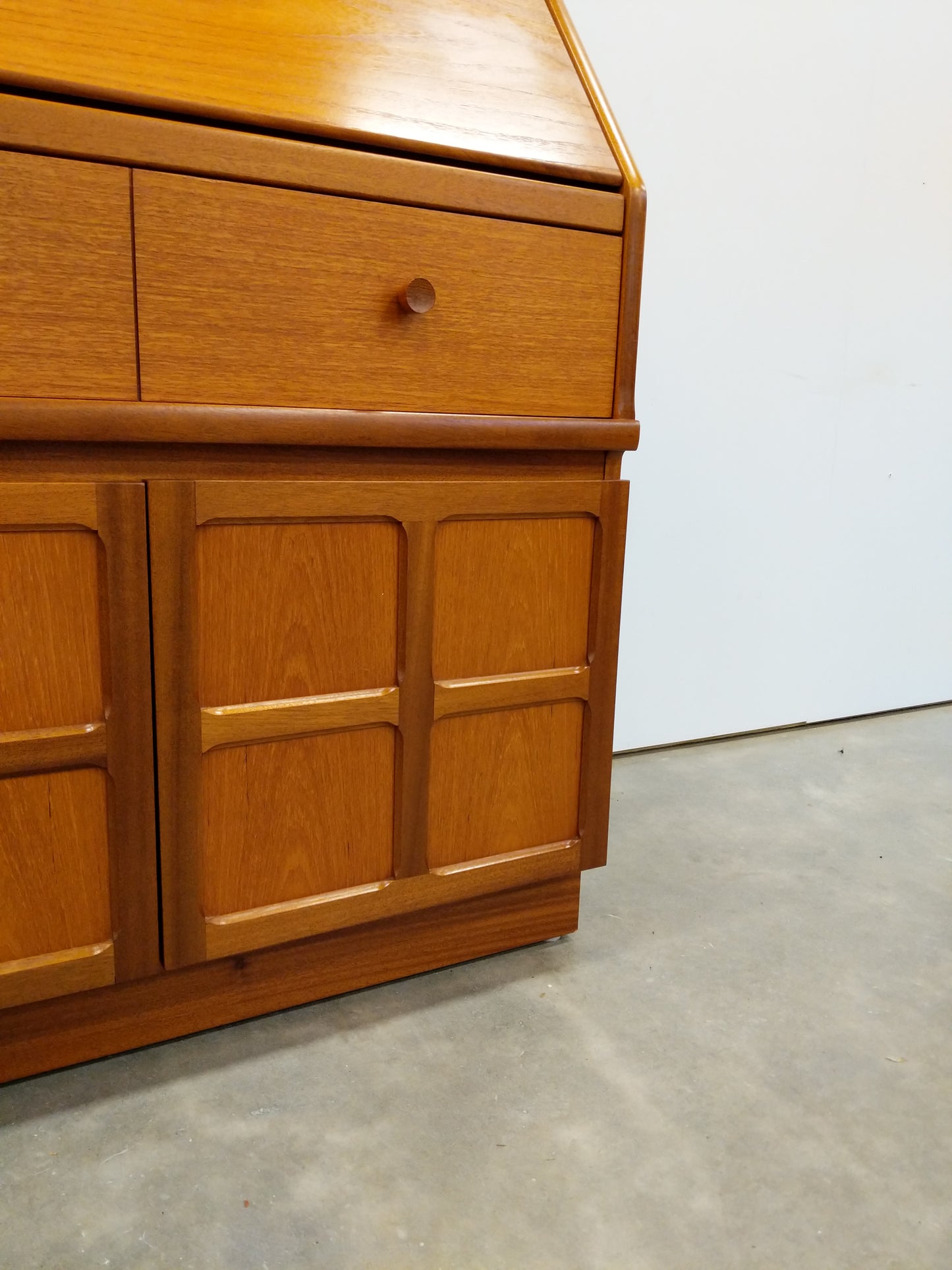 Vintage Mid Century Modern Teak Secretary Desk by Nathan