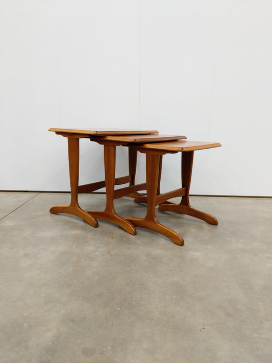 Set of Vintage Mid Century Modern Teak Nesting Tables