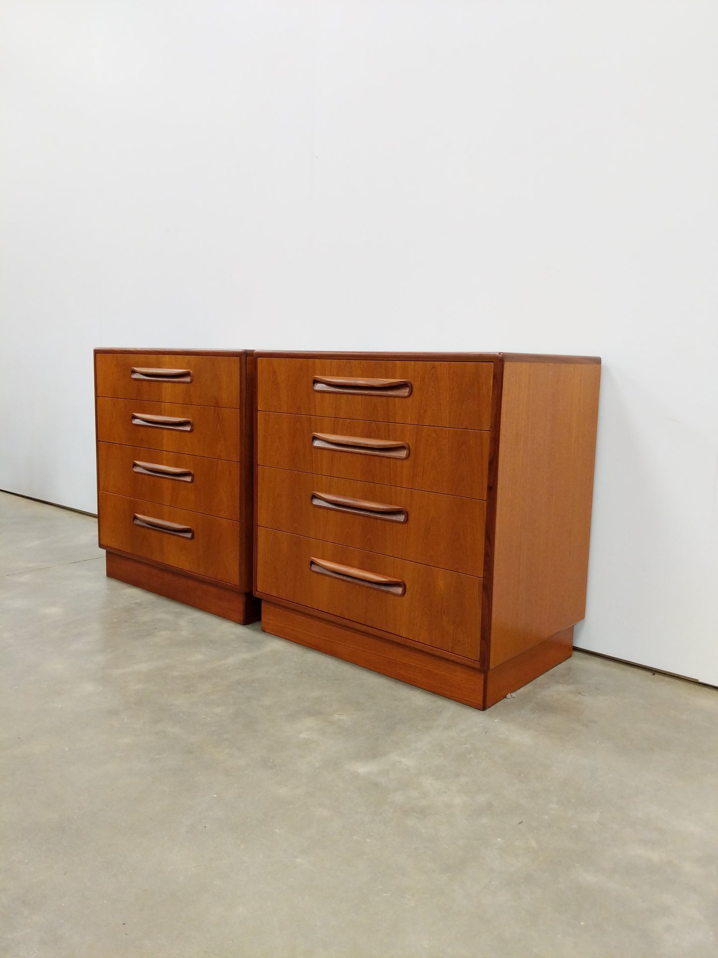 Pair of Vintage Mid Century Modern Teak Low Dressers by G Plan