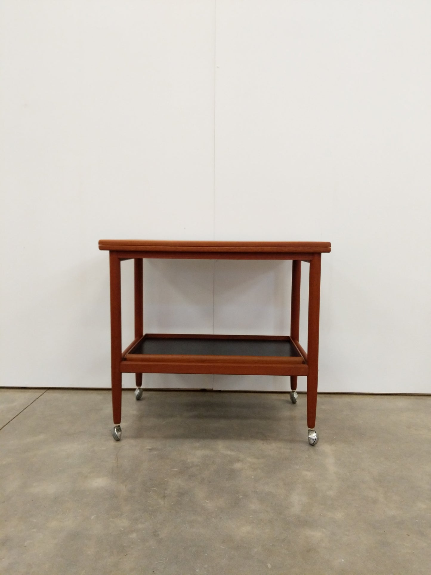 Vintage Danish Modern Teak Expandable Trolley Table