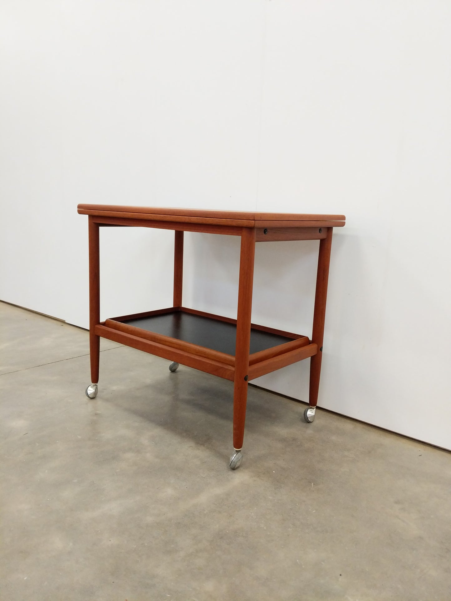 Vintage Danish Modern Teak Expandable Trolley Table