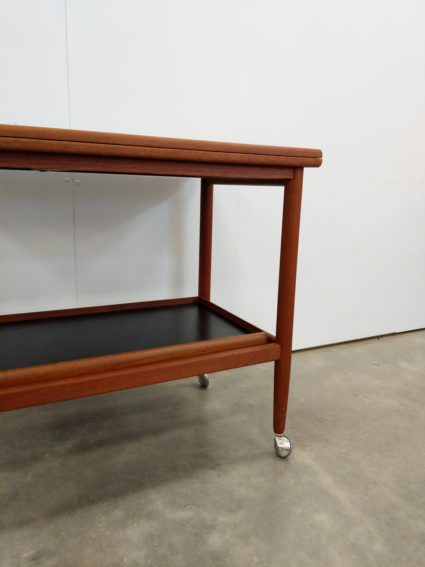 Vintage Danish Modern Teak Expandable Trolley Table