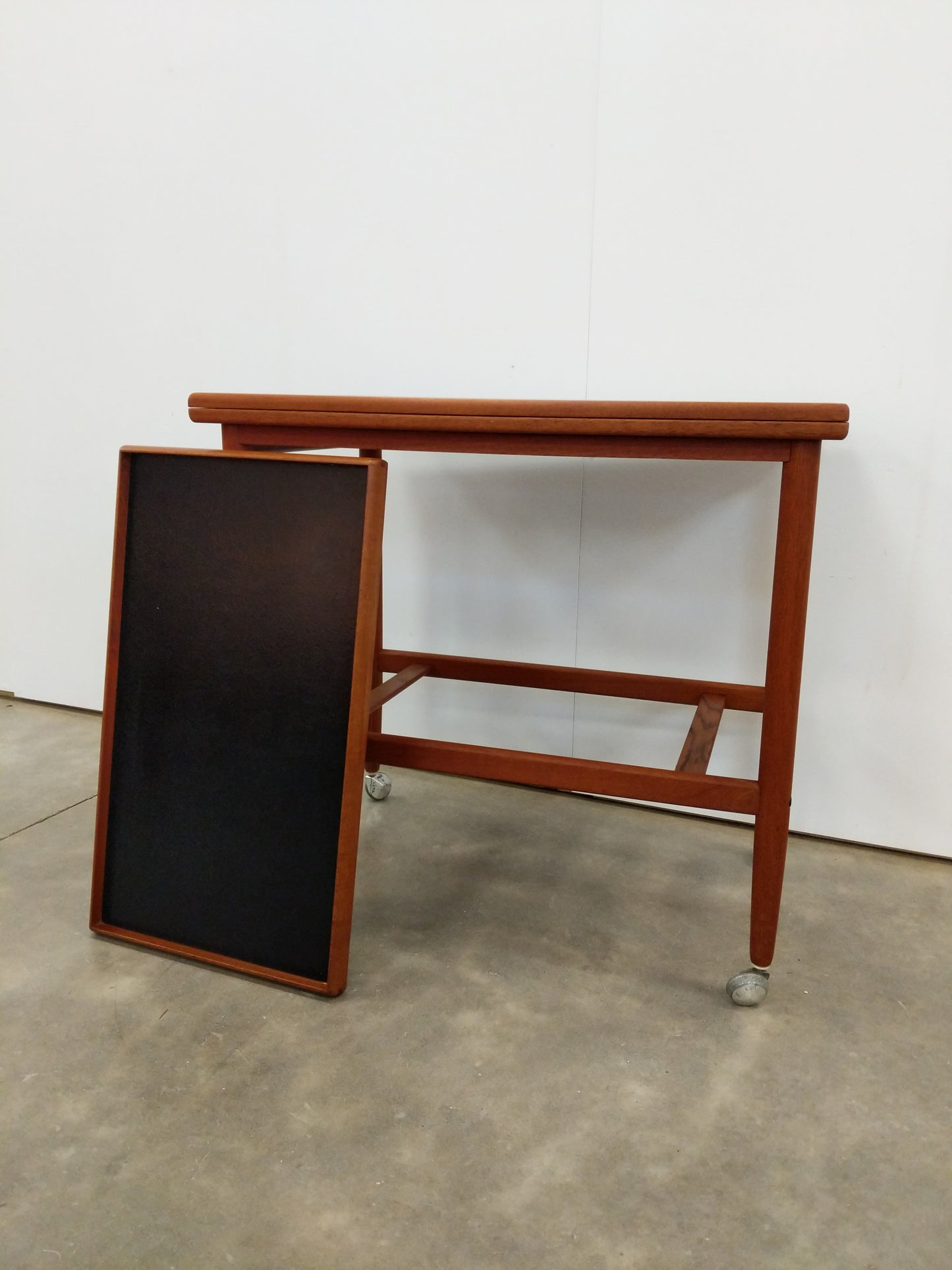 Vintage Danish Modern Teak Expandable Trolley Table