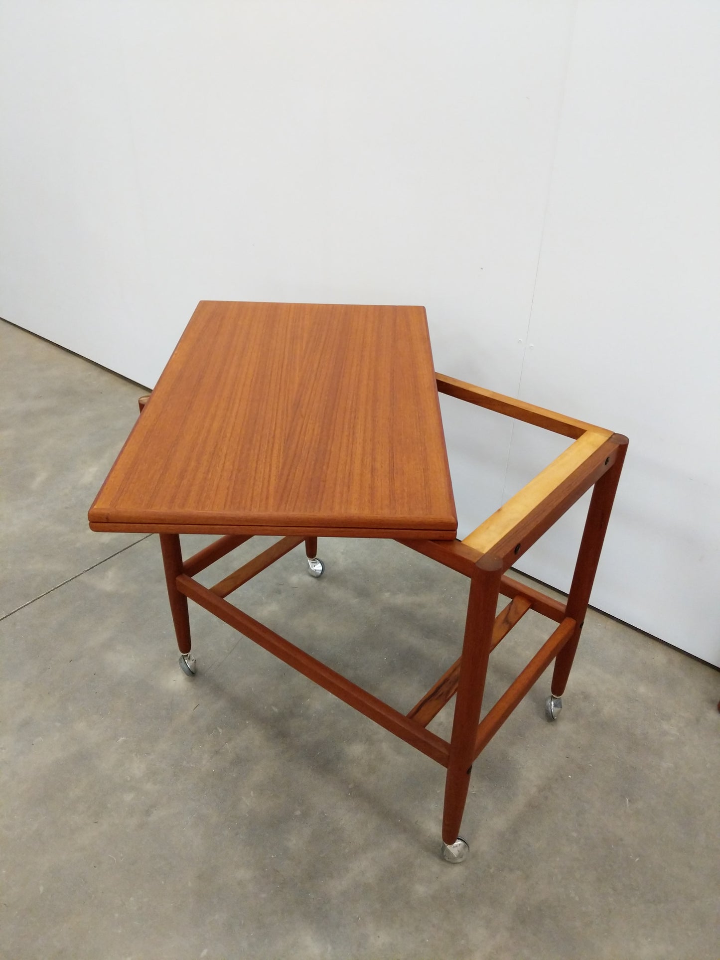 Vintage Danish Modern Teak Expandable Trolley Table
