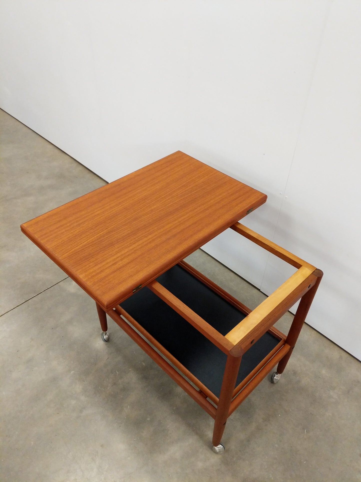 Vintage Danish Modern Teak Expandable Trolley Table
