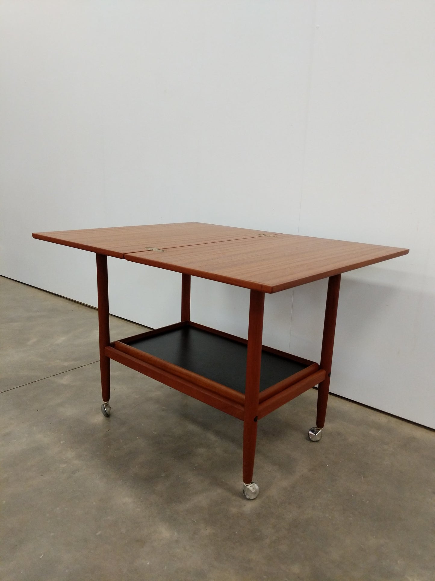 Vintage Danish Modern Teak Expandable Trolley Table