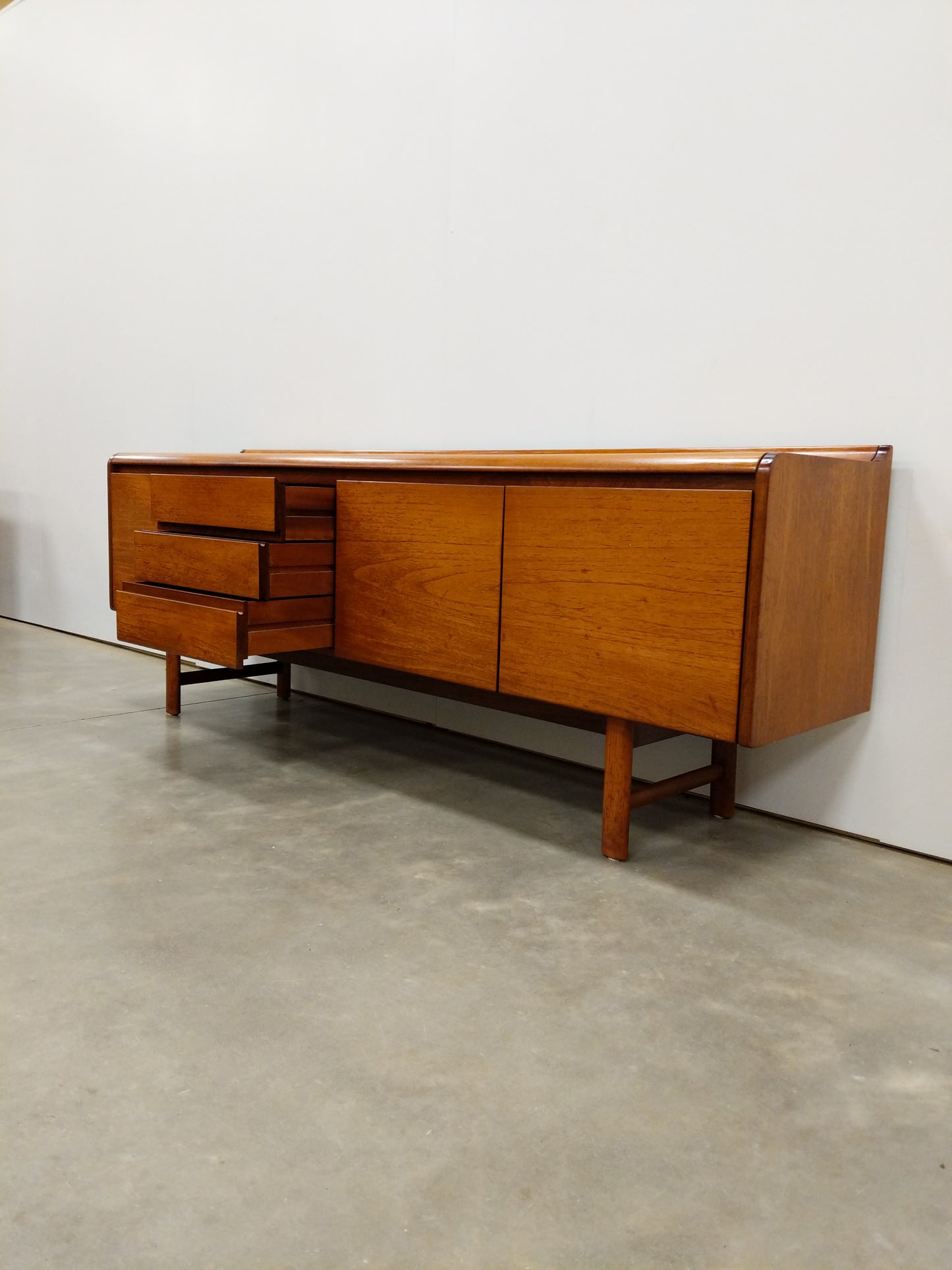 Vintage Mid Century Modern Teak Credenza by White and Newton