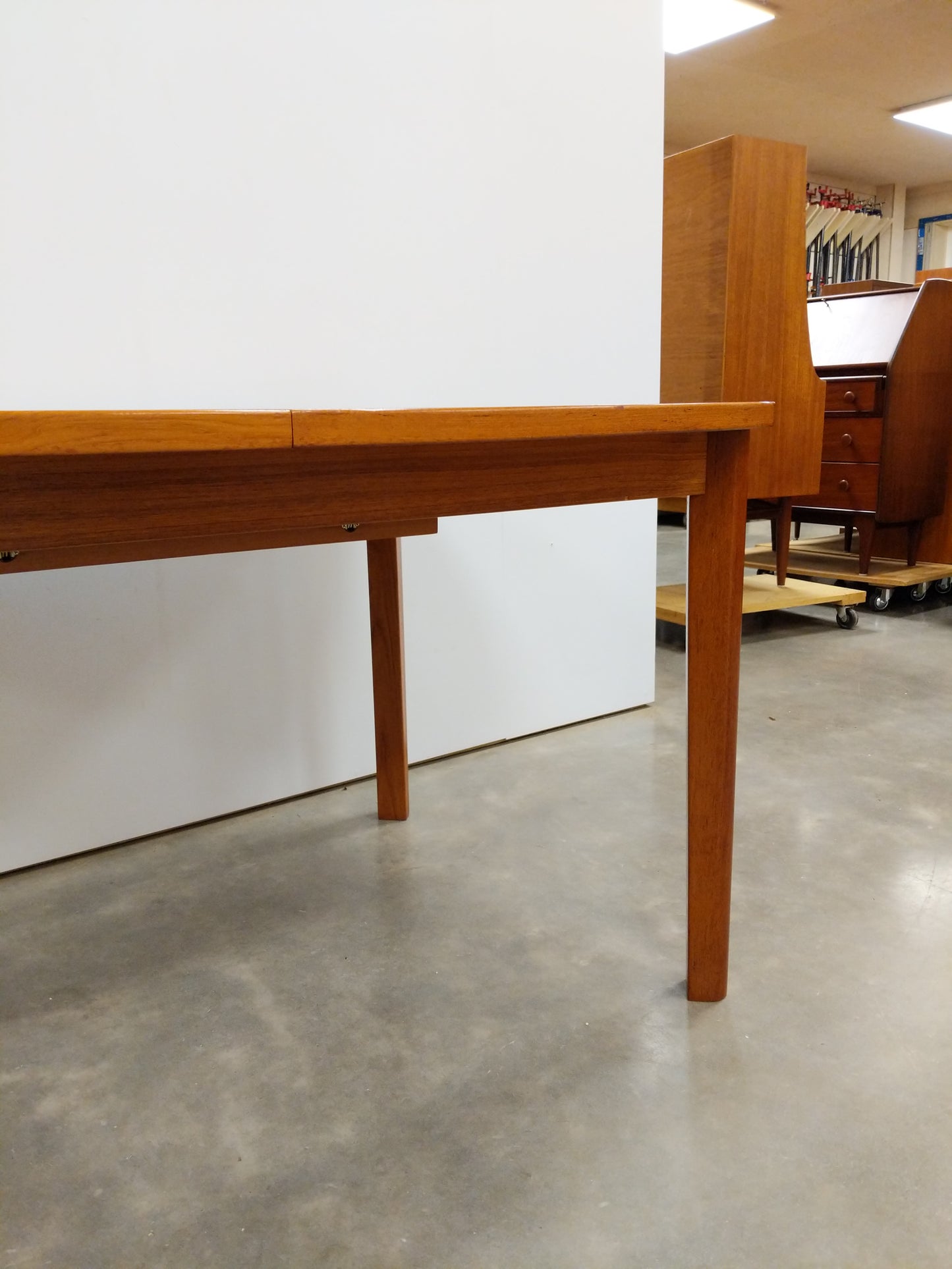 Vintage Danish Modern Teak Extendable Dining Table