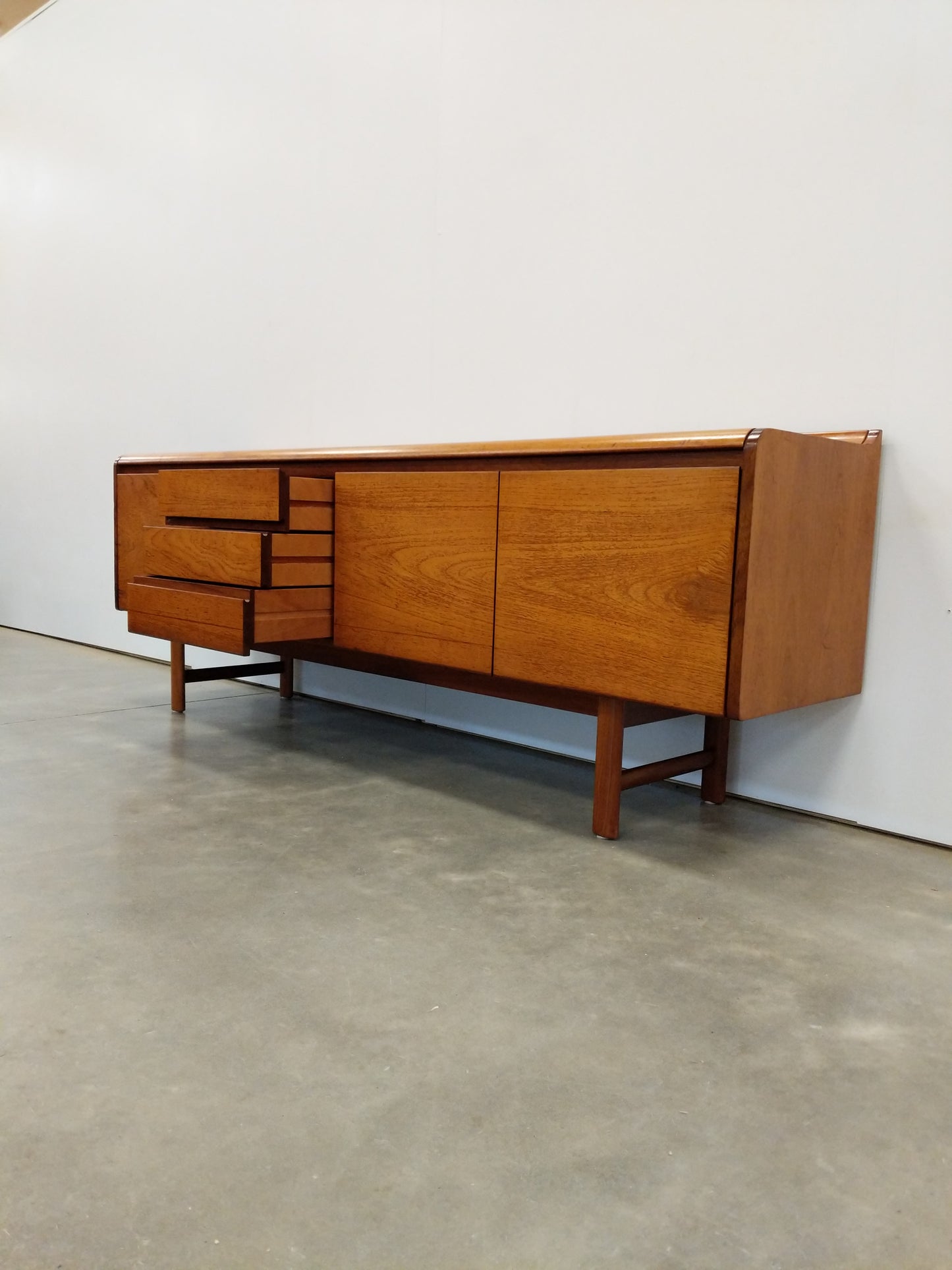 Vintage Mid Century Modern Teak Credenza by White and Newton