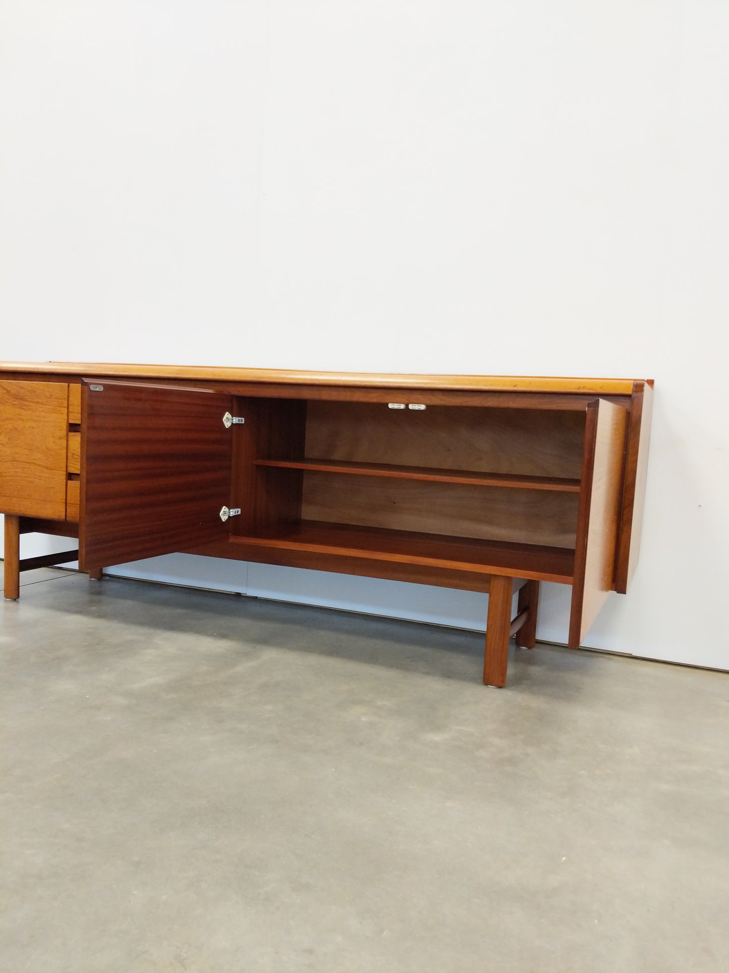 Vintage Mid Century Modern Teak Credenza by White and Newton