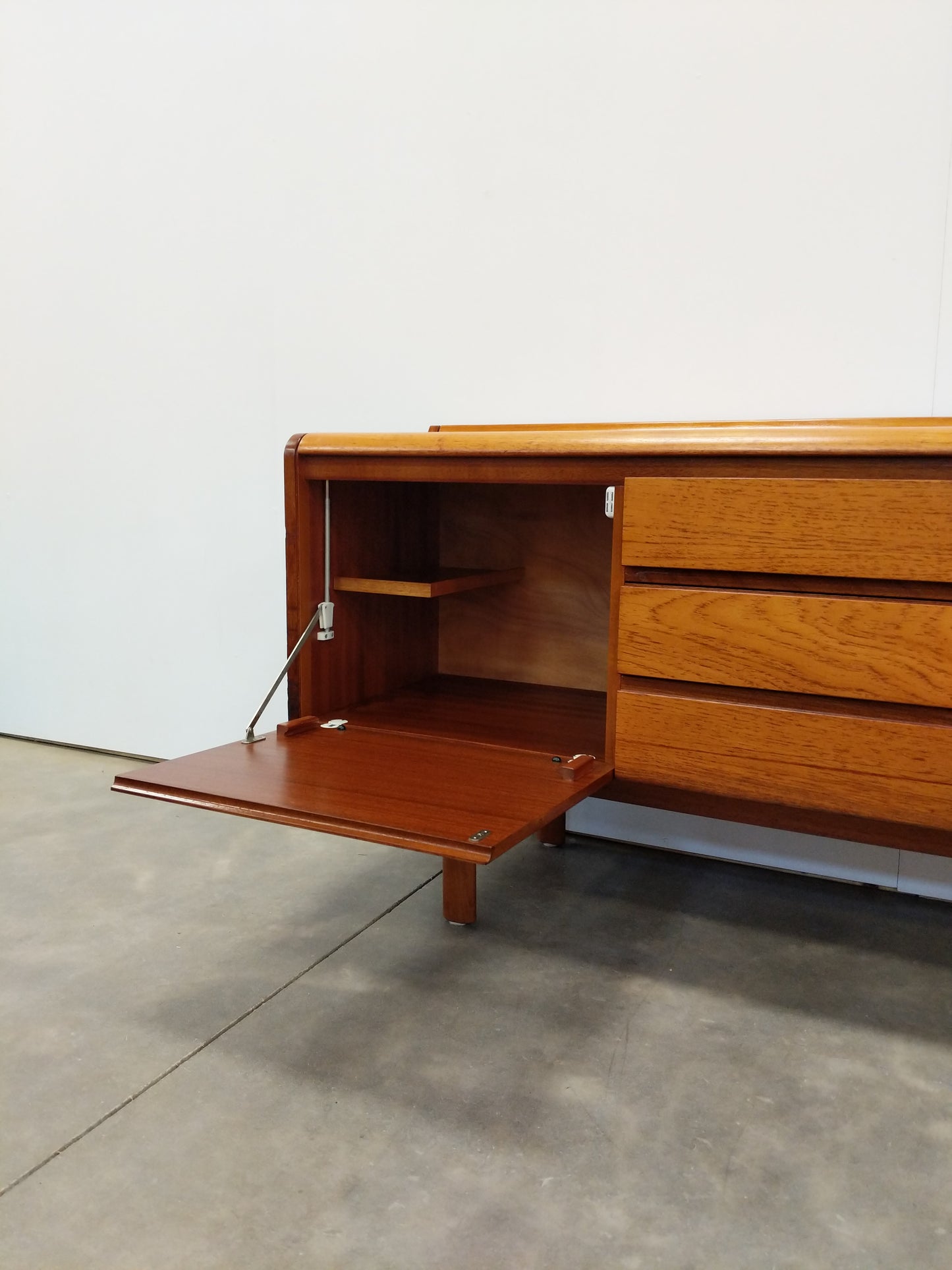 Vintage Mid Century Modern Teak Credenza by White and Newton