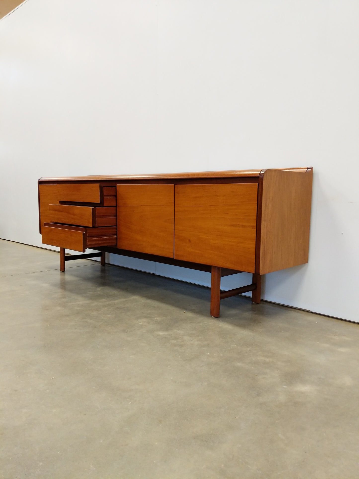 Vintage Mid Century Modern Teak Credenza by White and Newton