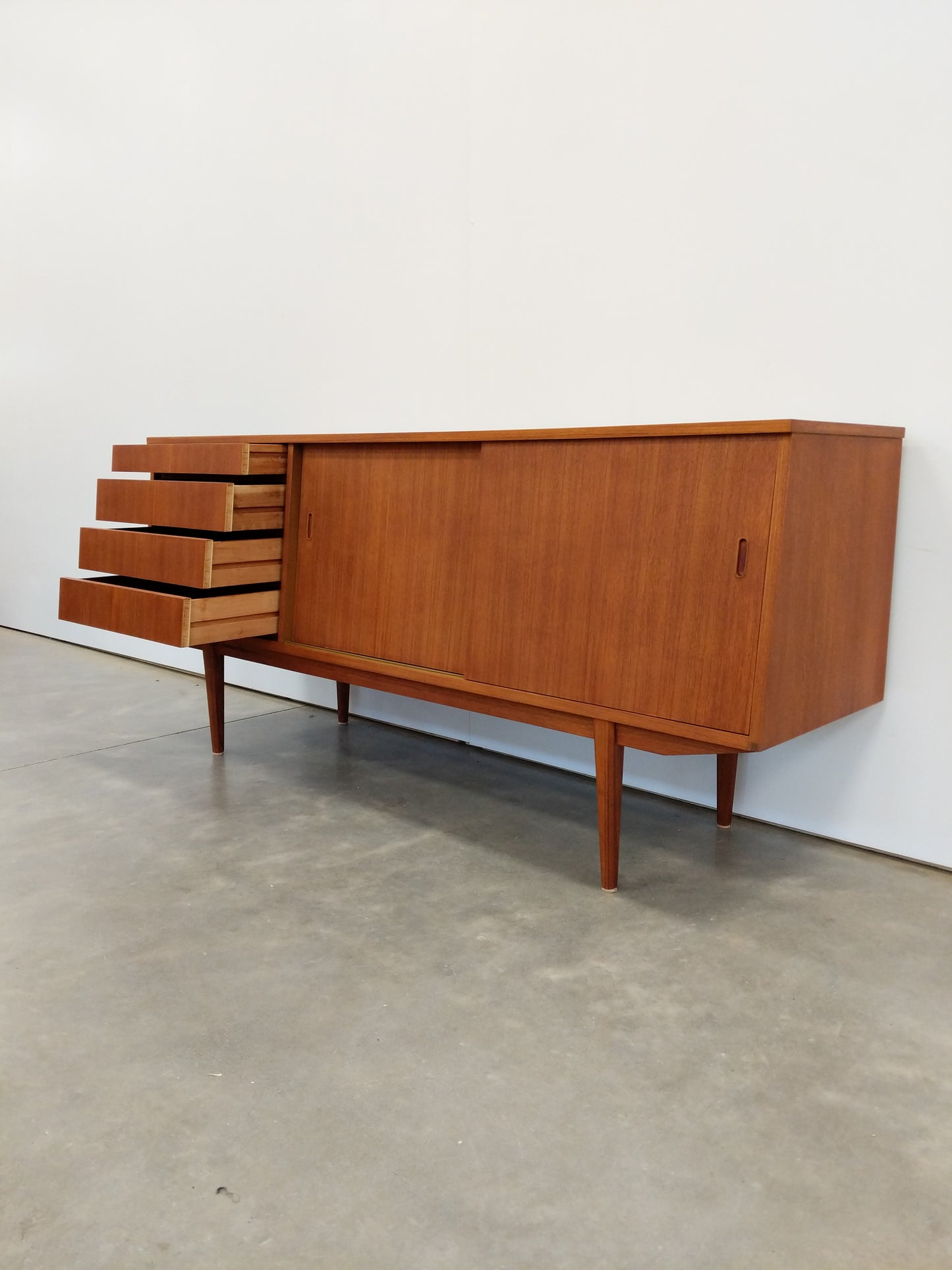 Vintage Mid Century Modern Teak Credenza