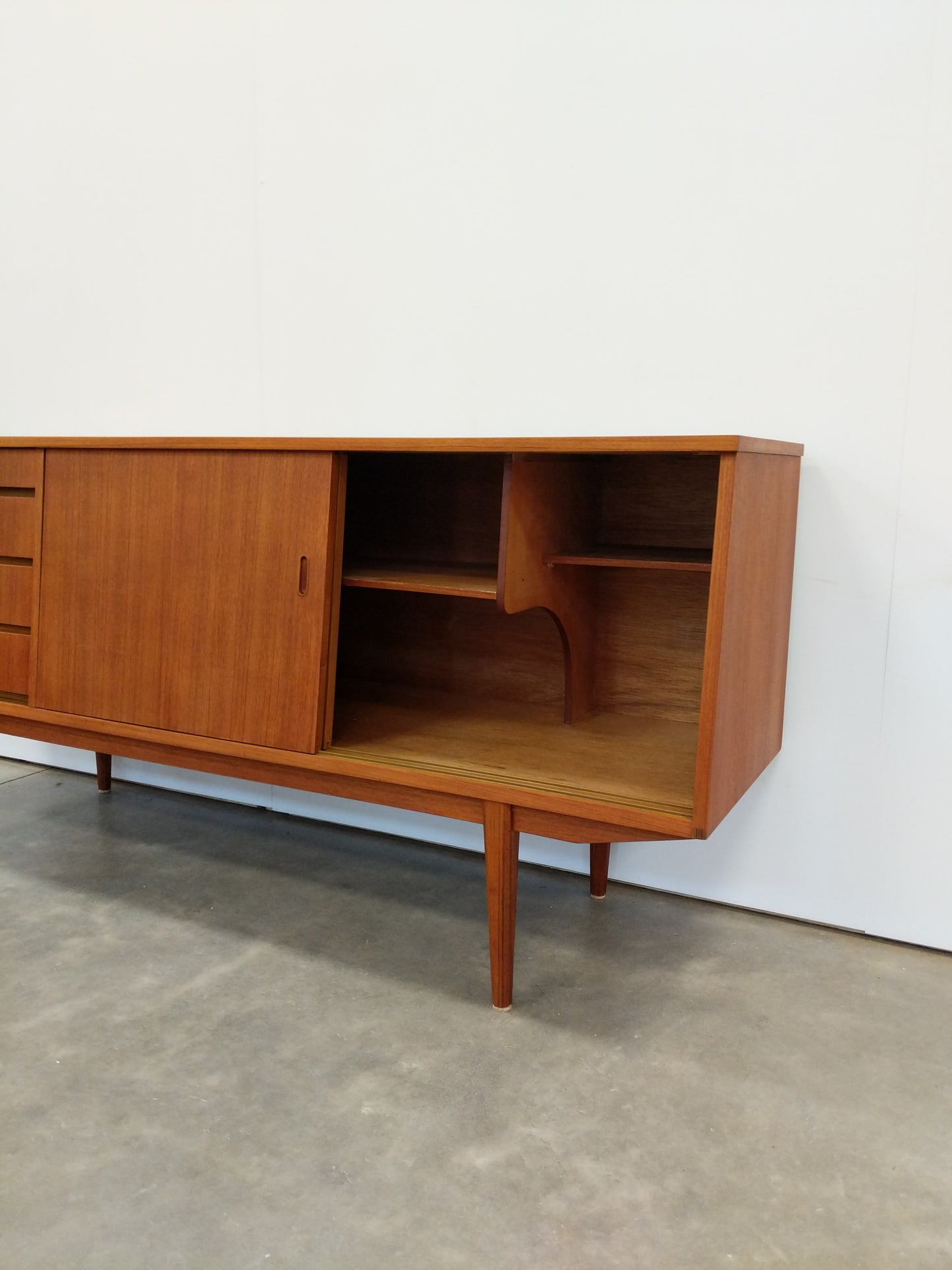 Vintage Mid Century Modern Teak Credenza