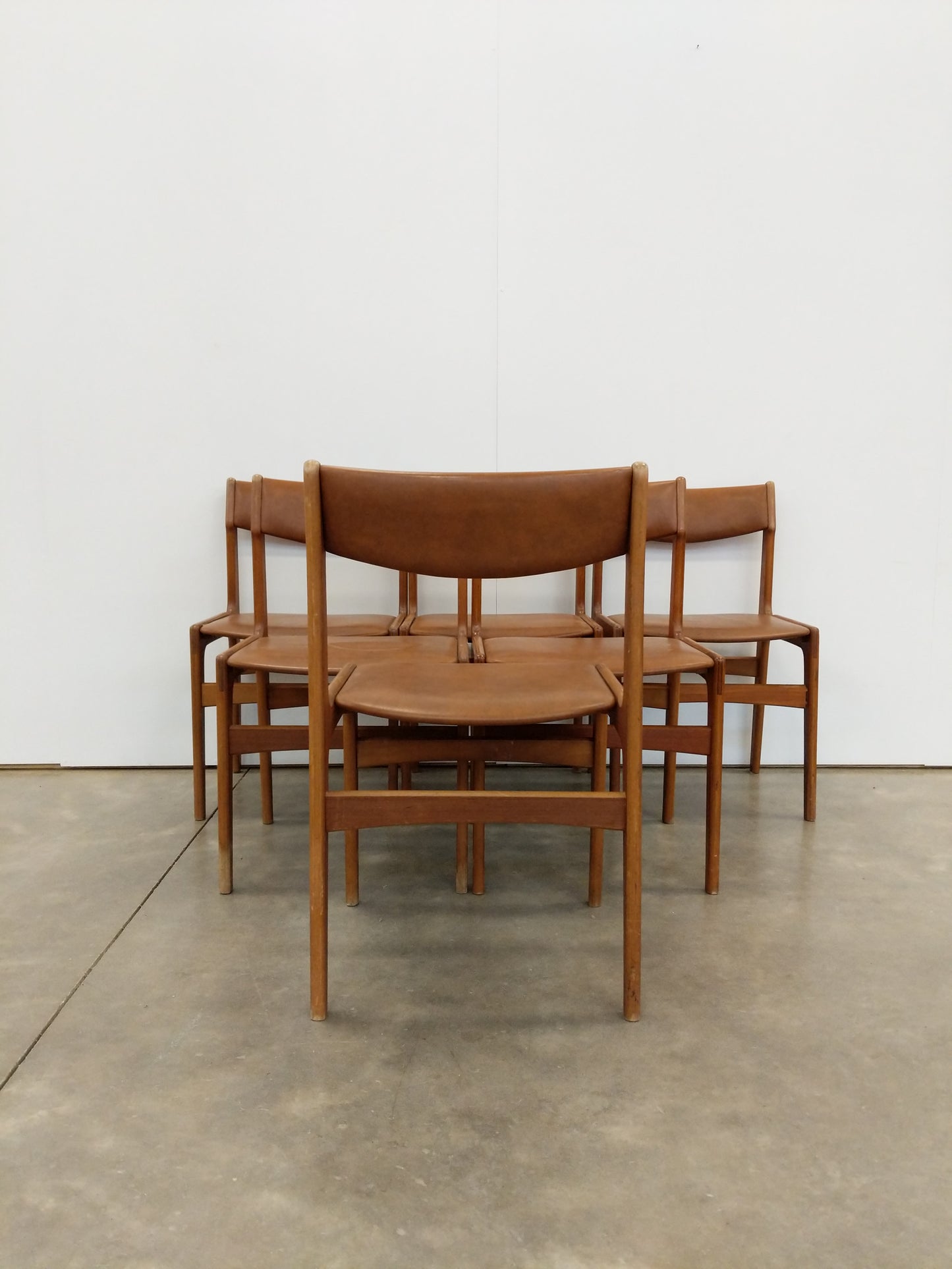 Set of 6 Vintage Danish Modern Dining Chairs by Erik Buch