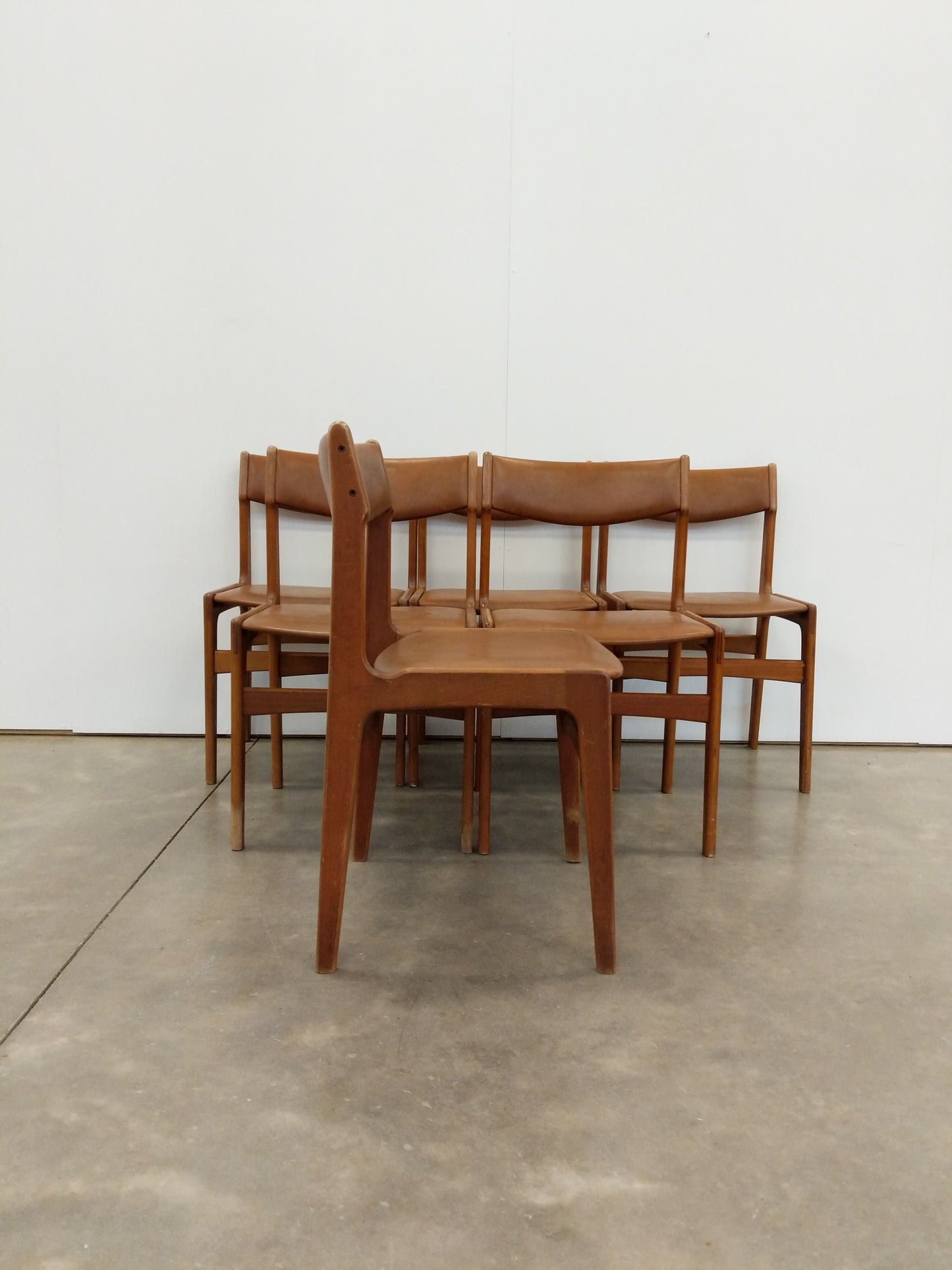 Set of 6 Vintage Danish Modern Dining Chairs by Erik Buch